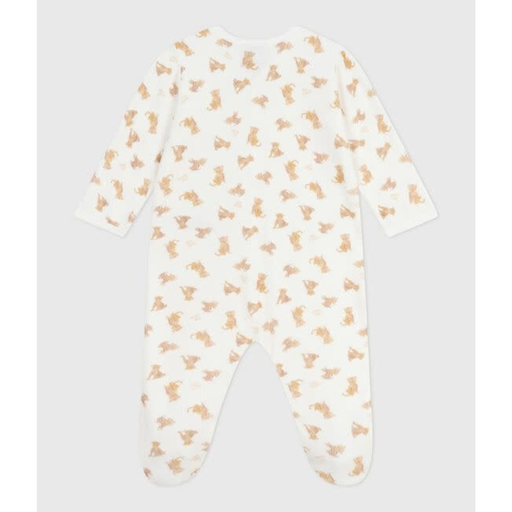 Petit Bateau Dors Bien Pyjama Bébé Blanc Imprimé Léopards Velours
