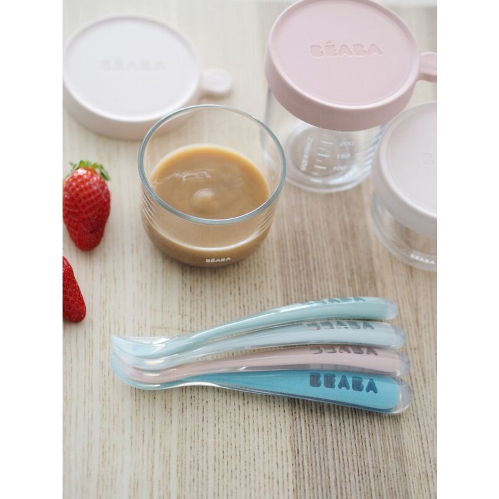 Beaba Lot de 4 Cuillères 1er Age Silicone