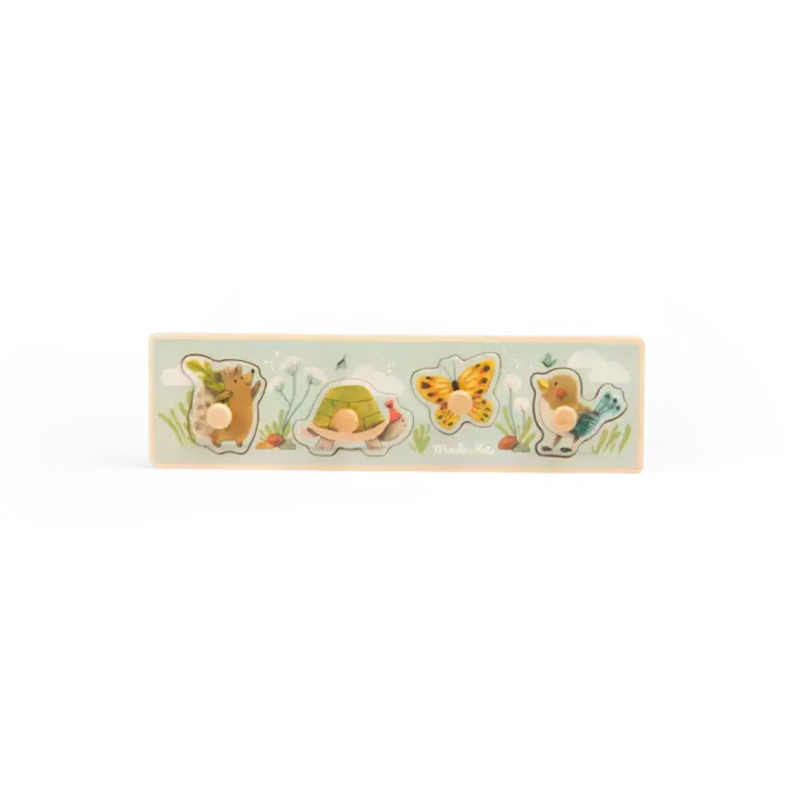 Moulin Roty Puzzle Encastrable 4 Animaux Trois Petits Lapins - Dès 12M