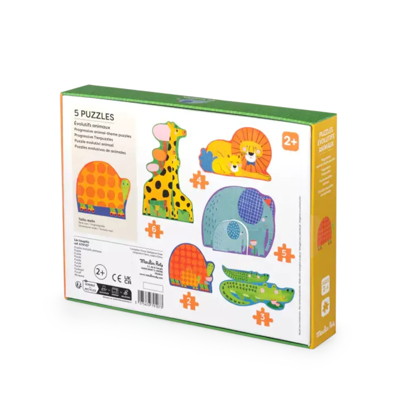 Moulin Roty Puzzles évolutifs animaux (20 pcs) - Les Toupitis - 2-4A