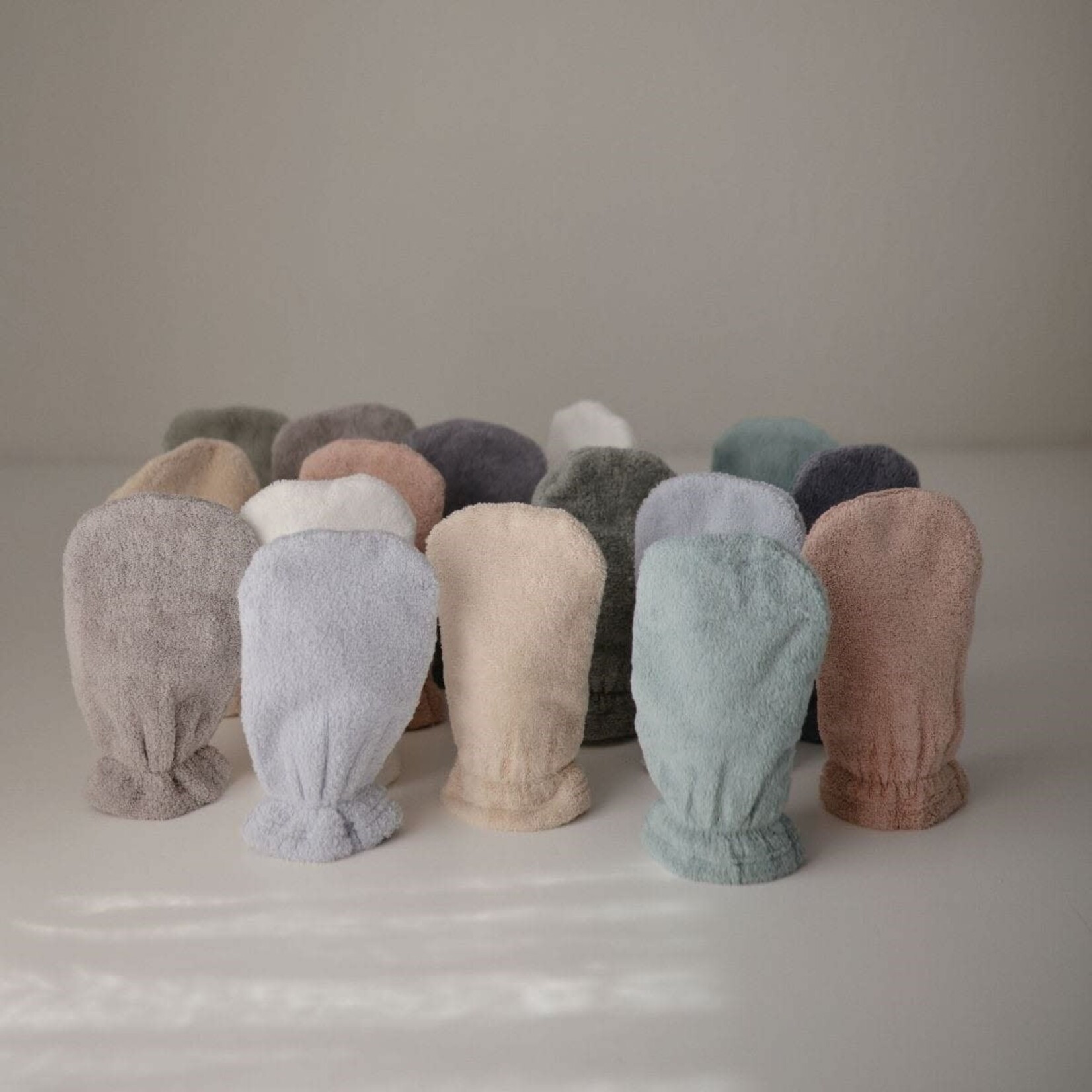 Mushie Lot 2 Gants de Toilette Coton Bio Bébé Sea Mist