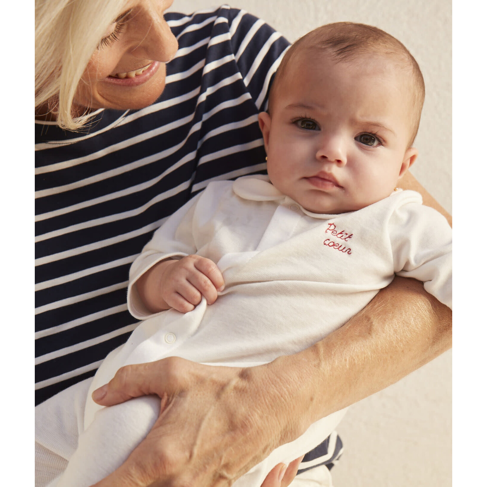 Petit Bateau Dors Bien Coton inscription Petit Coeur Blanc - Intemporel 1M
