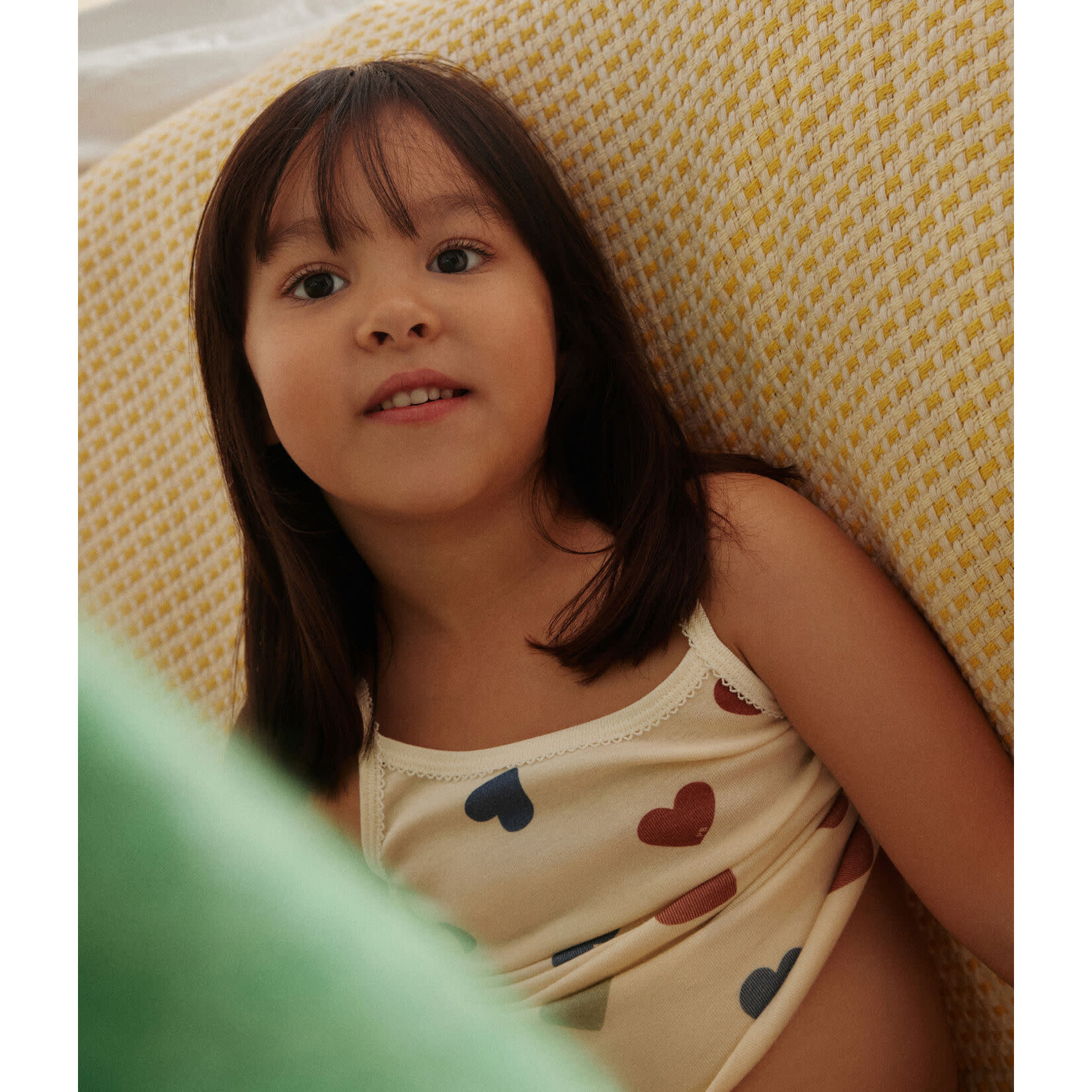 Petit Bateau Lot de 3 chemises à bretelles coeurs colorés en coton bio enfant