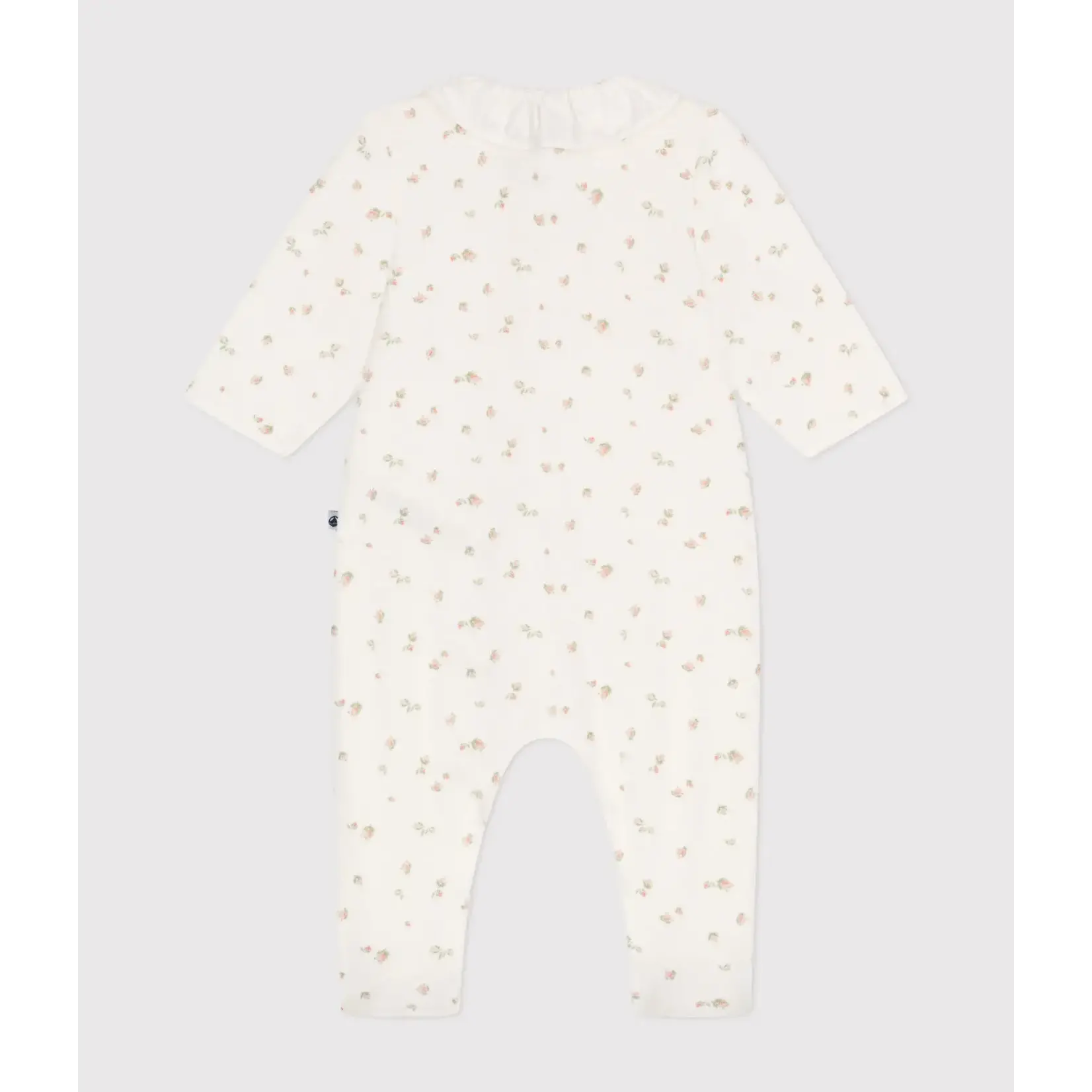 Petit Bateau Dors Bien Pyjama Bébé Fille Velours Blanc à Fleurs