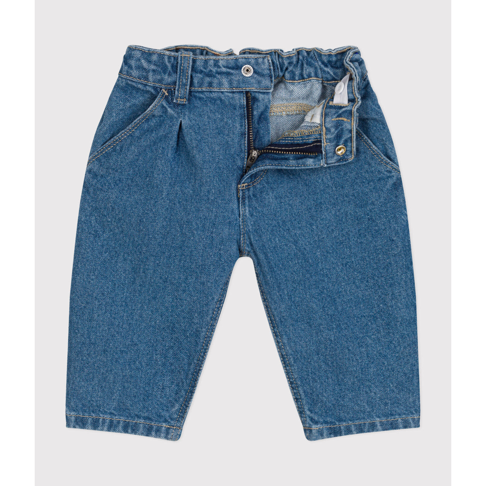 Petit Bateau Pantalon Bébé Jeans Denim Unisexe Bleu