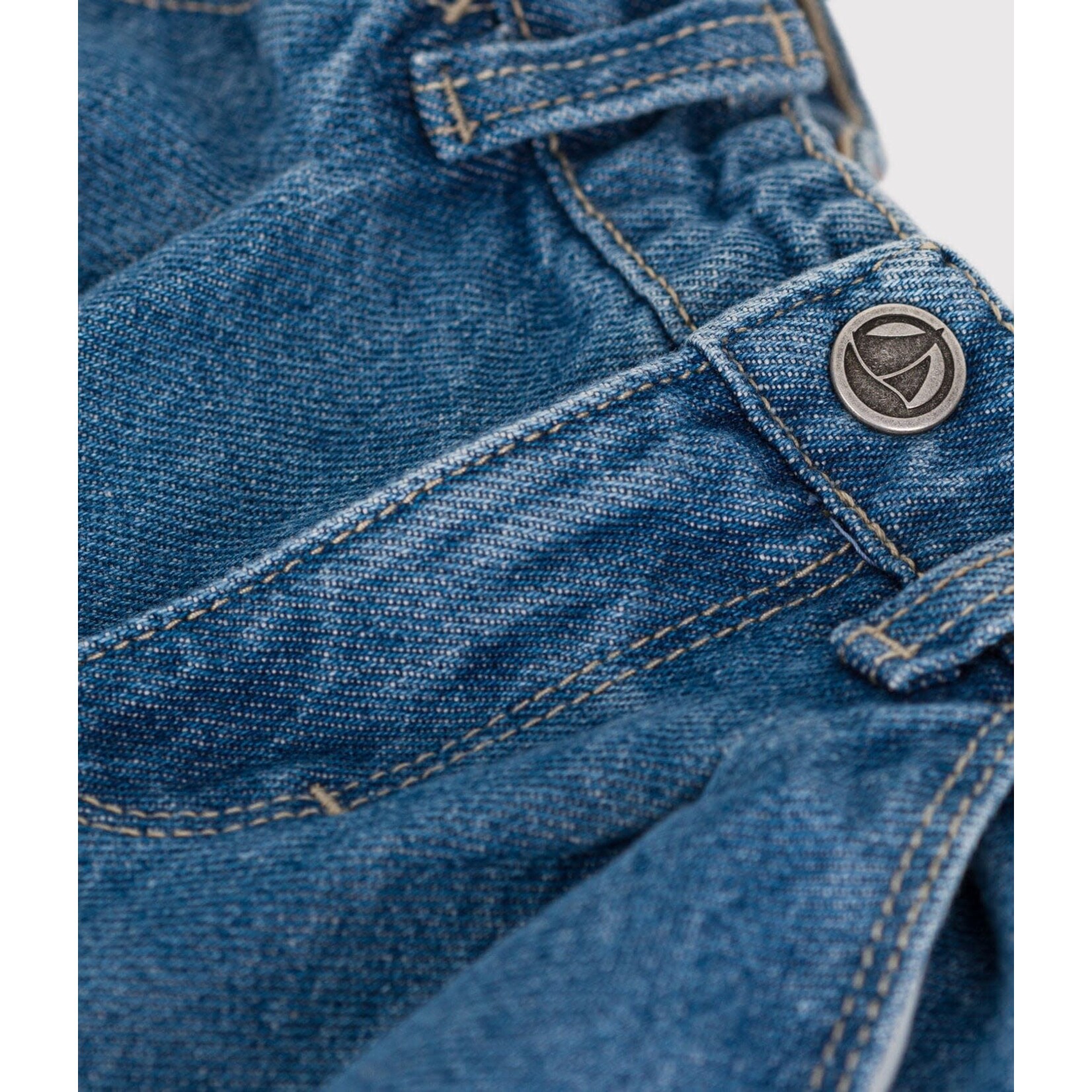 Petit Bateau Pantalon Bébé Jeans Denim Unisexe Bleu