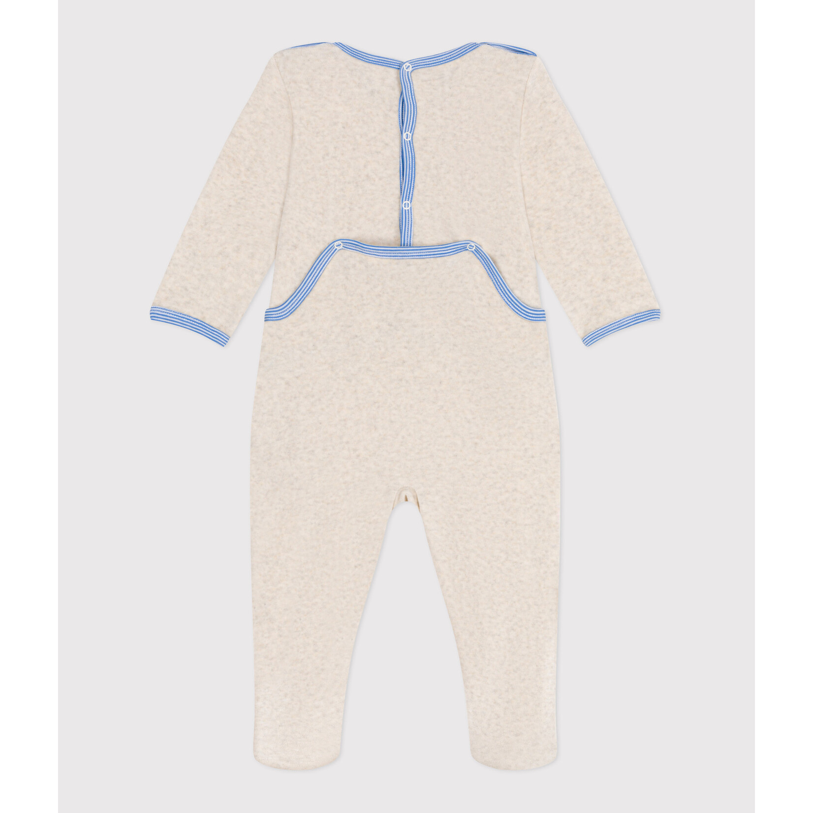 Petit Bateau Dors Bien Pyjama Mixte Bébé Velours Ouverture Dos Baleine 12M