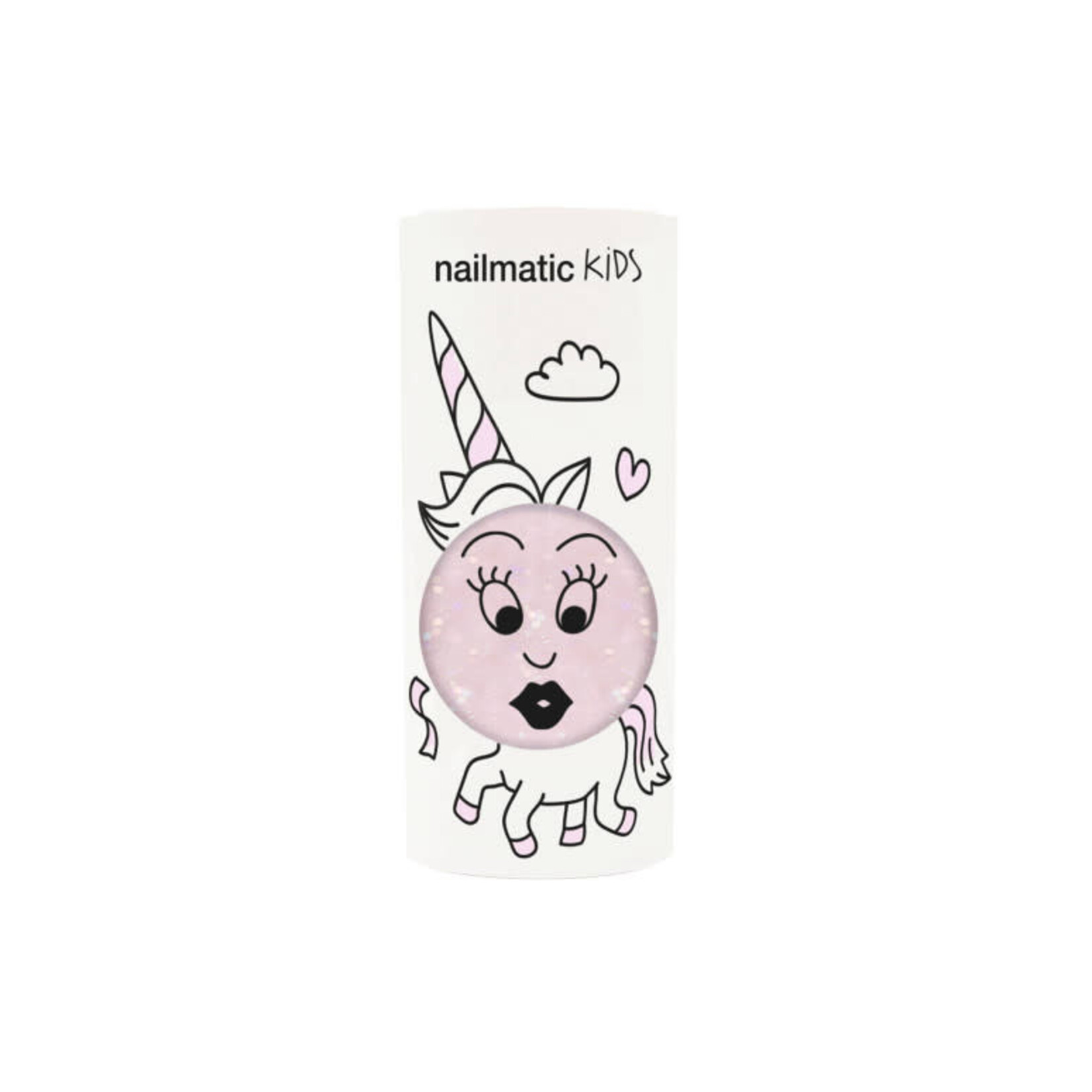 Nailmatic Vernis à Ongles Enfant à Base d'Eau - Rose Transparent Pailleté