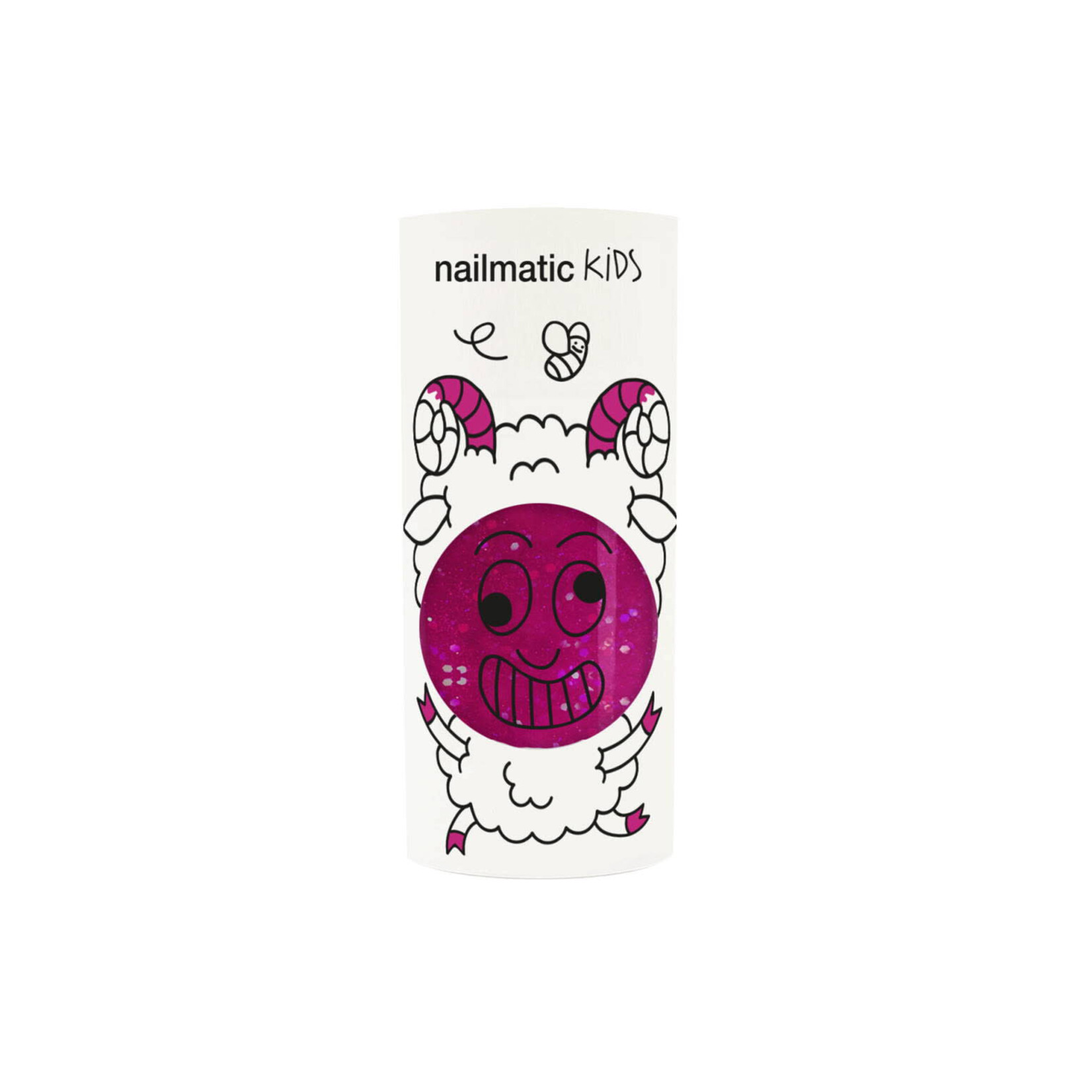 Nailmatic Vernis à Ongles Enfant à Base d'eau - Framboise Transparent Pailleté