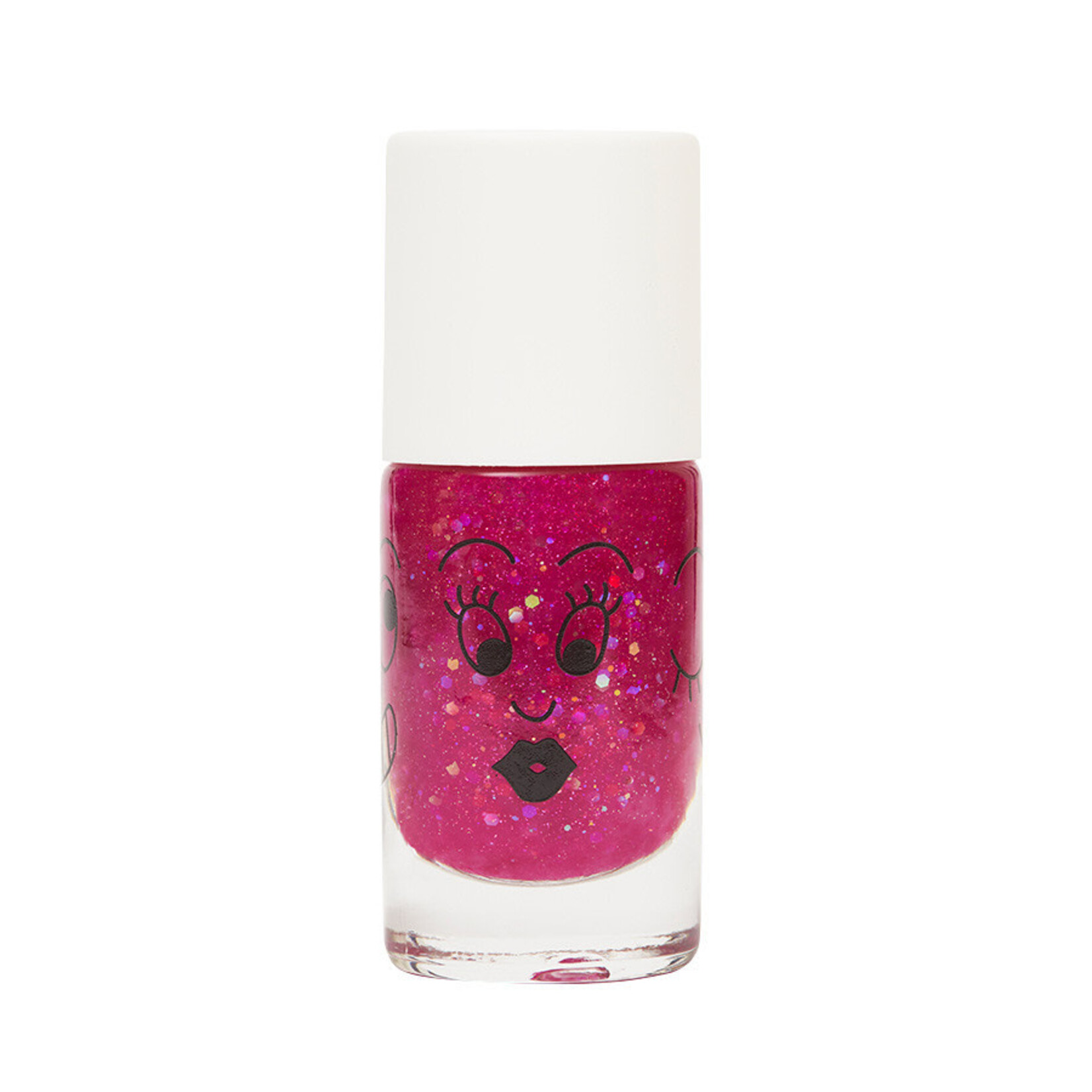 Nailmatic Vernis à Ongles Enfant à Base d'eau - Framboise Transparent Pailleté