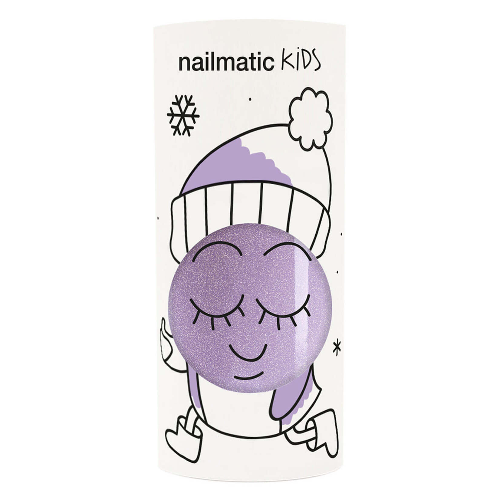 Nailmatic Vernis à Ongles Enfant à Base d'eau - Piglou Violet Pailleté