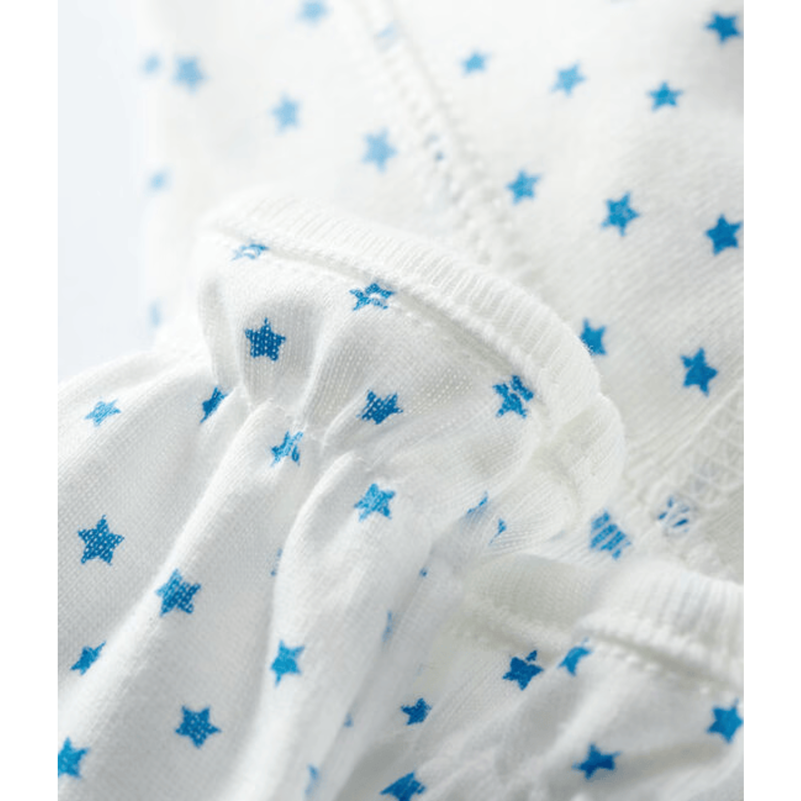 Petit Bateau Bonnet + Moufles Lot 2 Pièces Bébé Coton Bio Etoiles Bleues