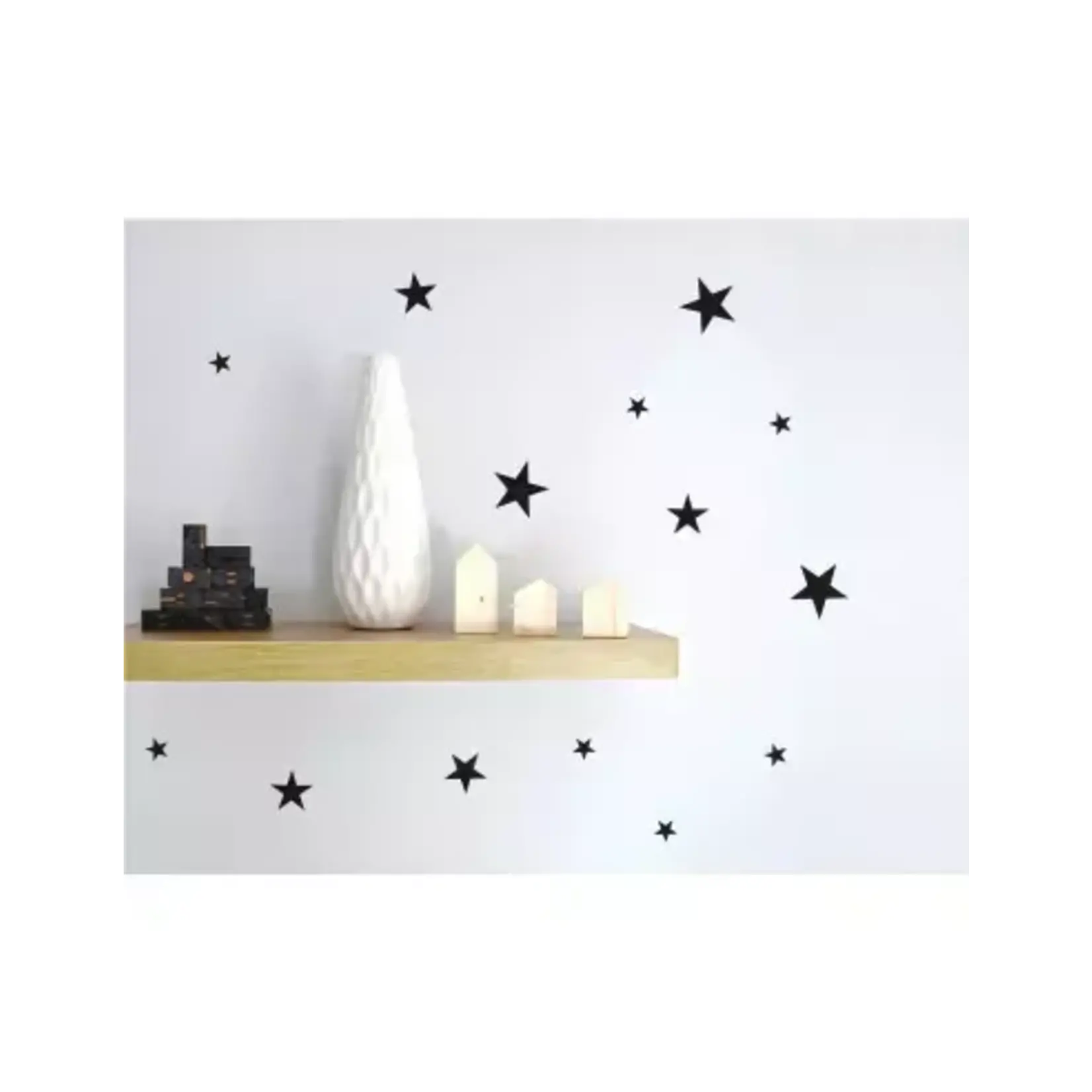 Pom le bonhomme Stickers Deco Repositionnables Etoiles Noires
