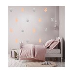 Pom le bonhomme Stickers Déco Lapins Argent et Rose Poudré