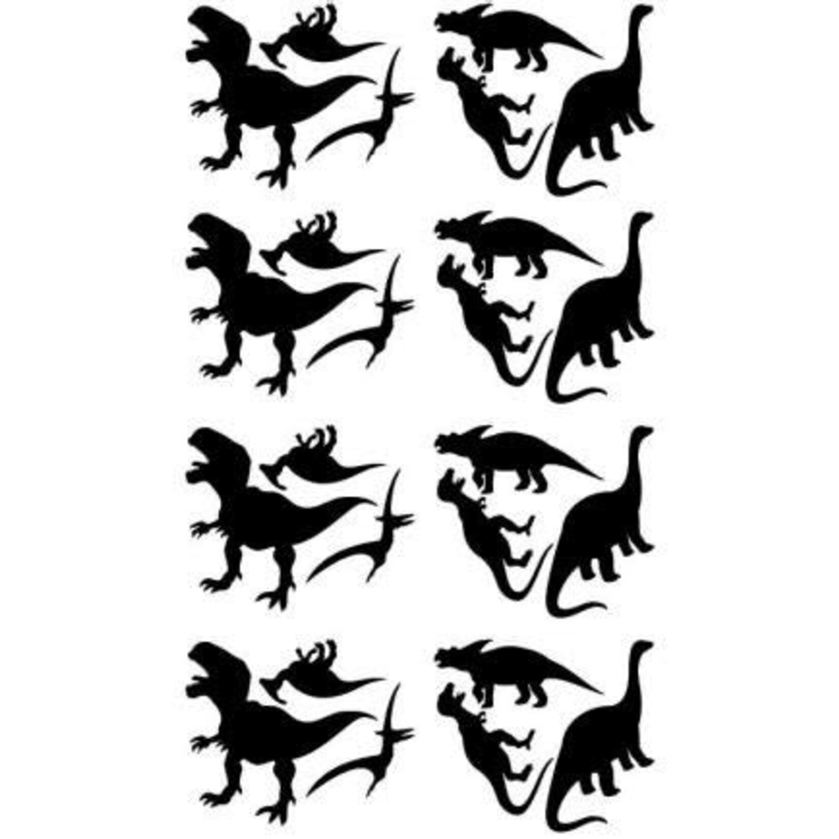 Pom le bonhomme Stickers Déco Repositionnables Dinosaures Noirs