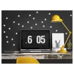 Pom le bonhomme Stickers Déco Repositionnables  Pois Argent