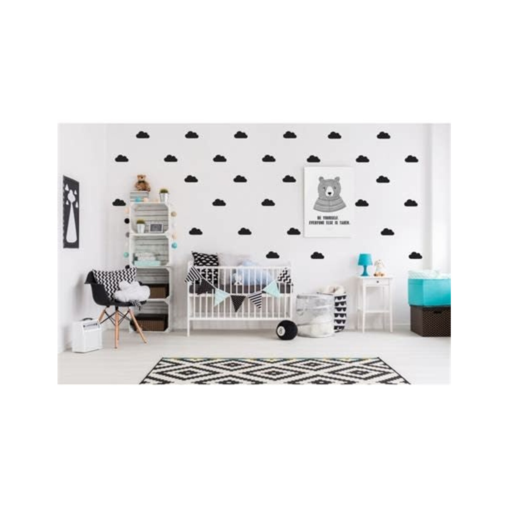 Pom le bonhomme Stickers Déco Repositionnables Nuages Noirs