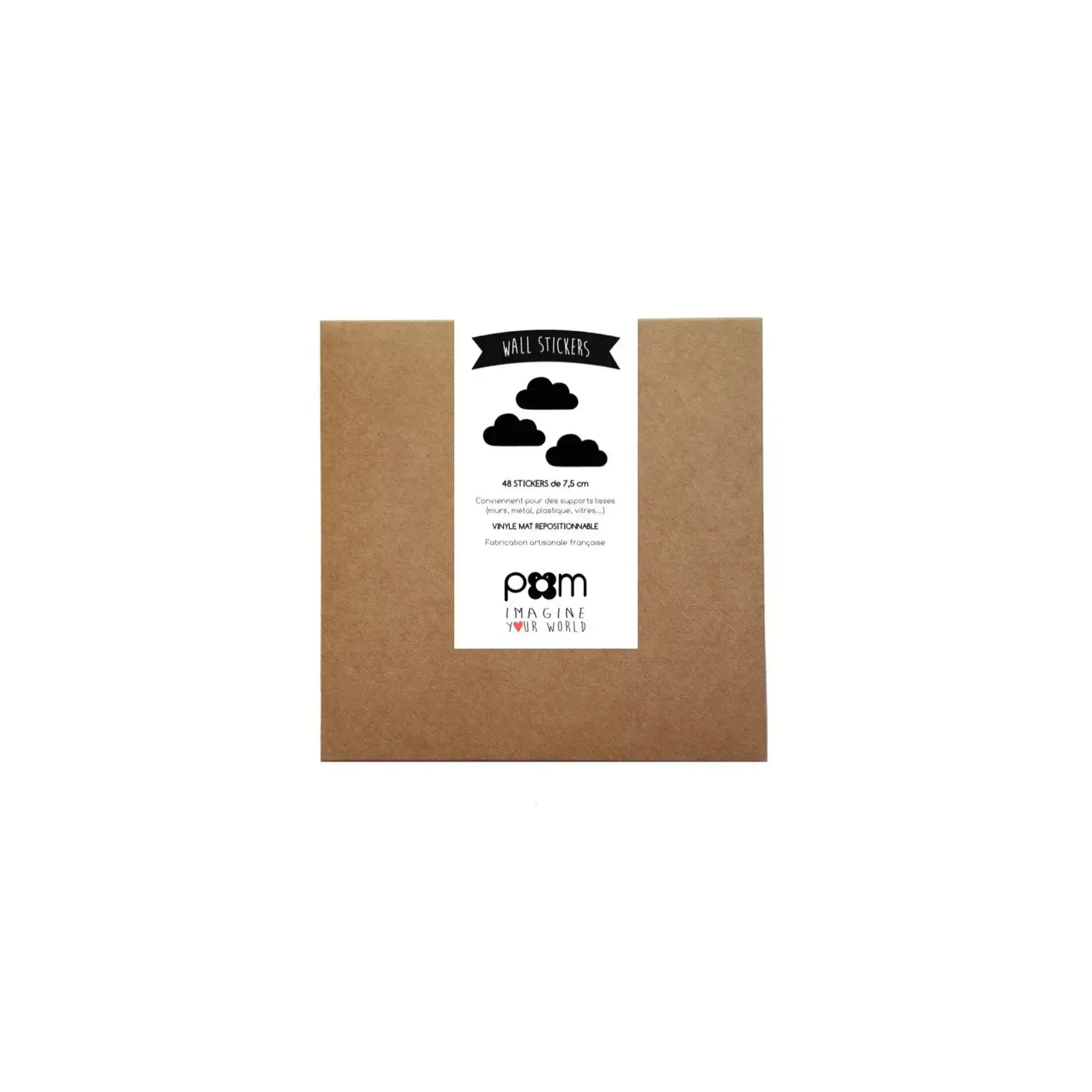 Pom le bonhomme Stickers Déco Repositionnables Nuages Noirs