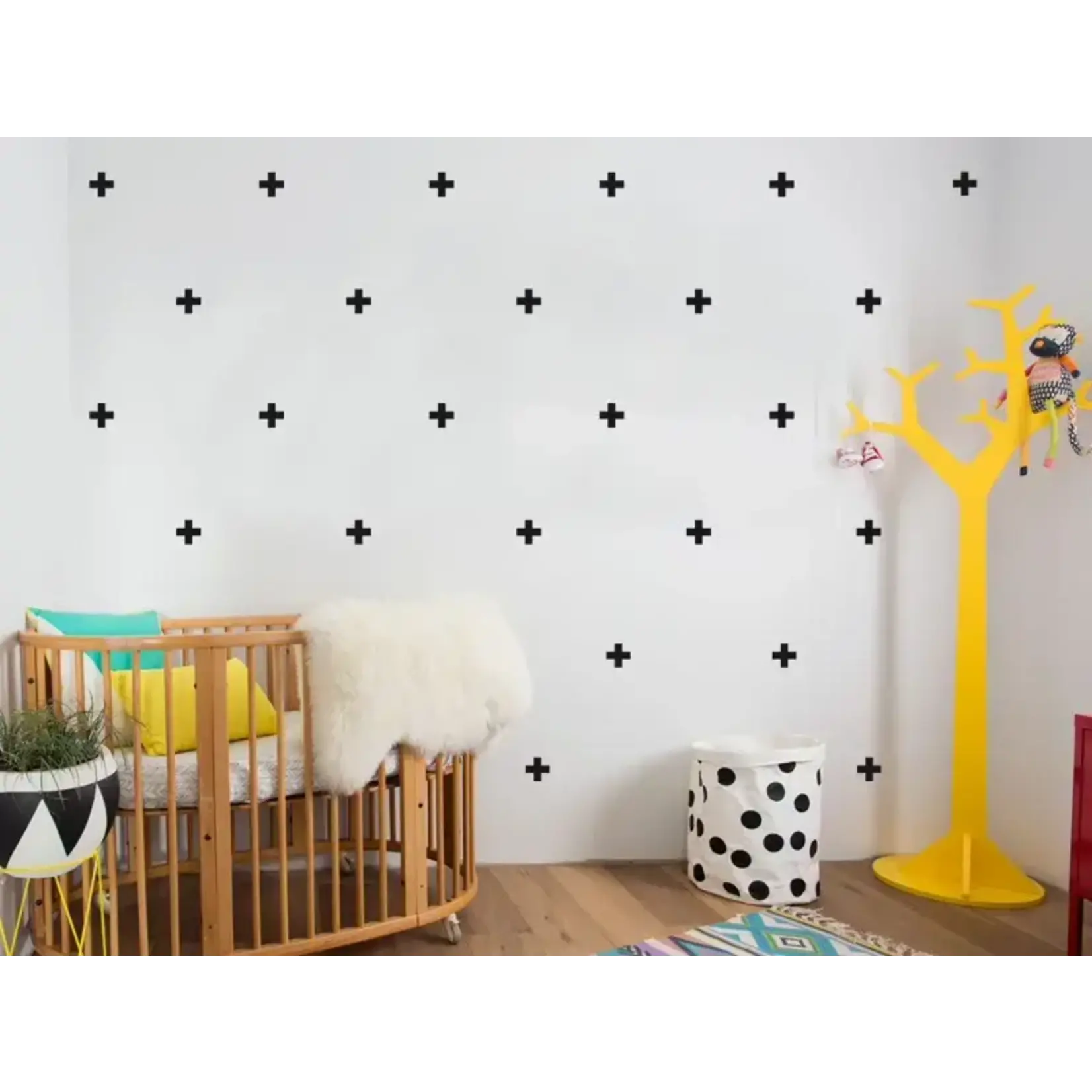 Pom le bonhomme Stickers Déco Repositionnables Croix Noir