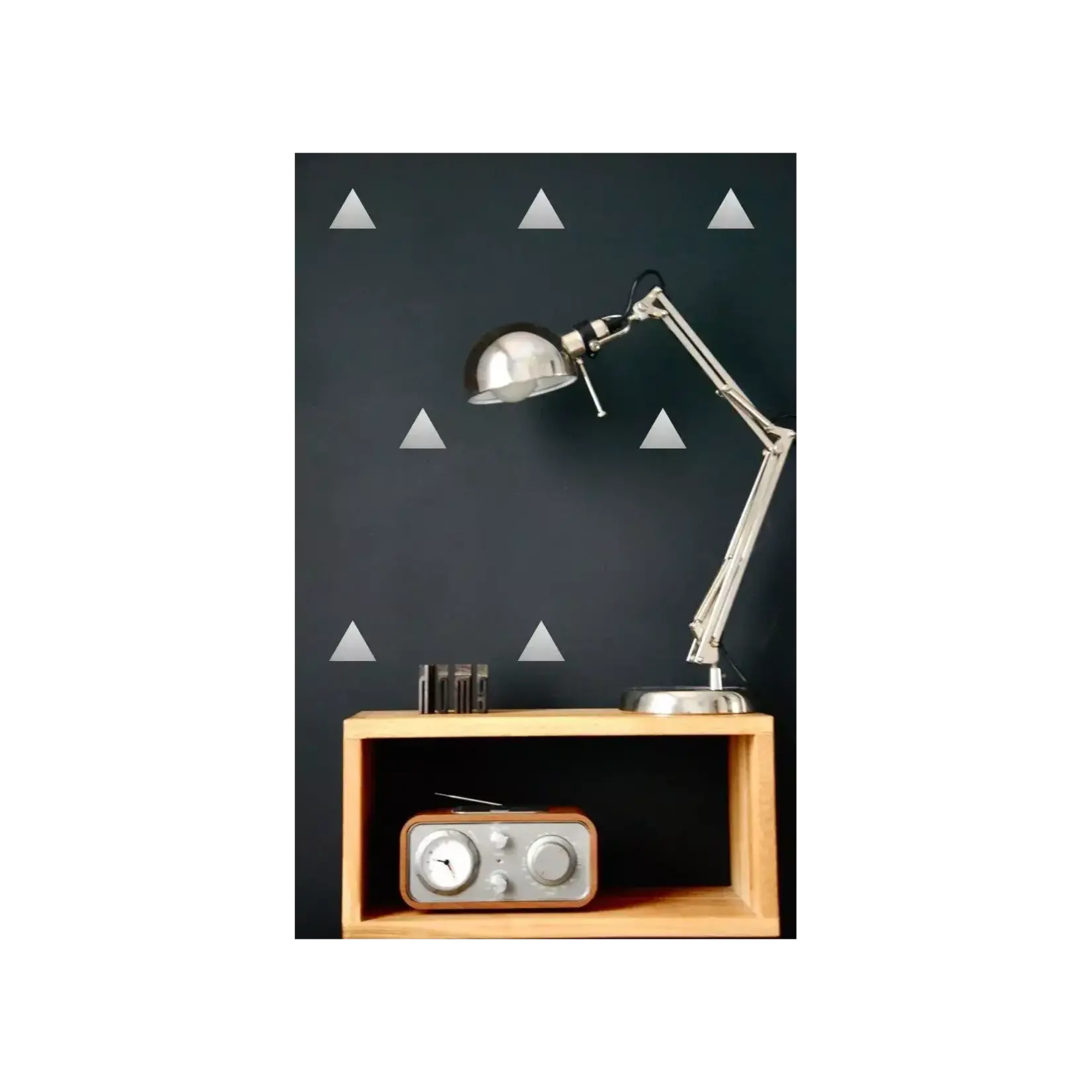 Pom le bonhomme Stickers Déco Repositionnables Triangles Argent