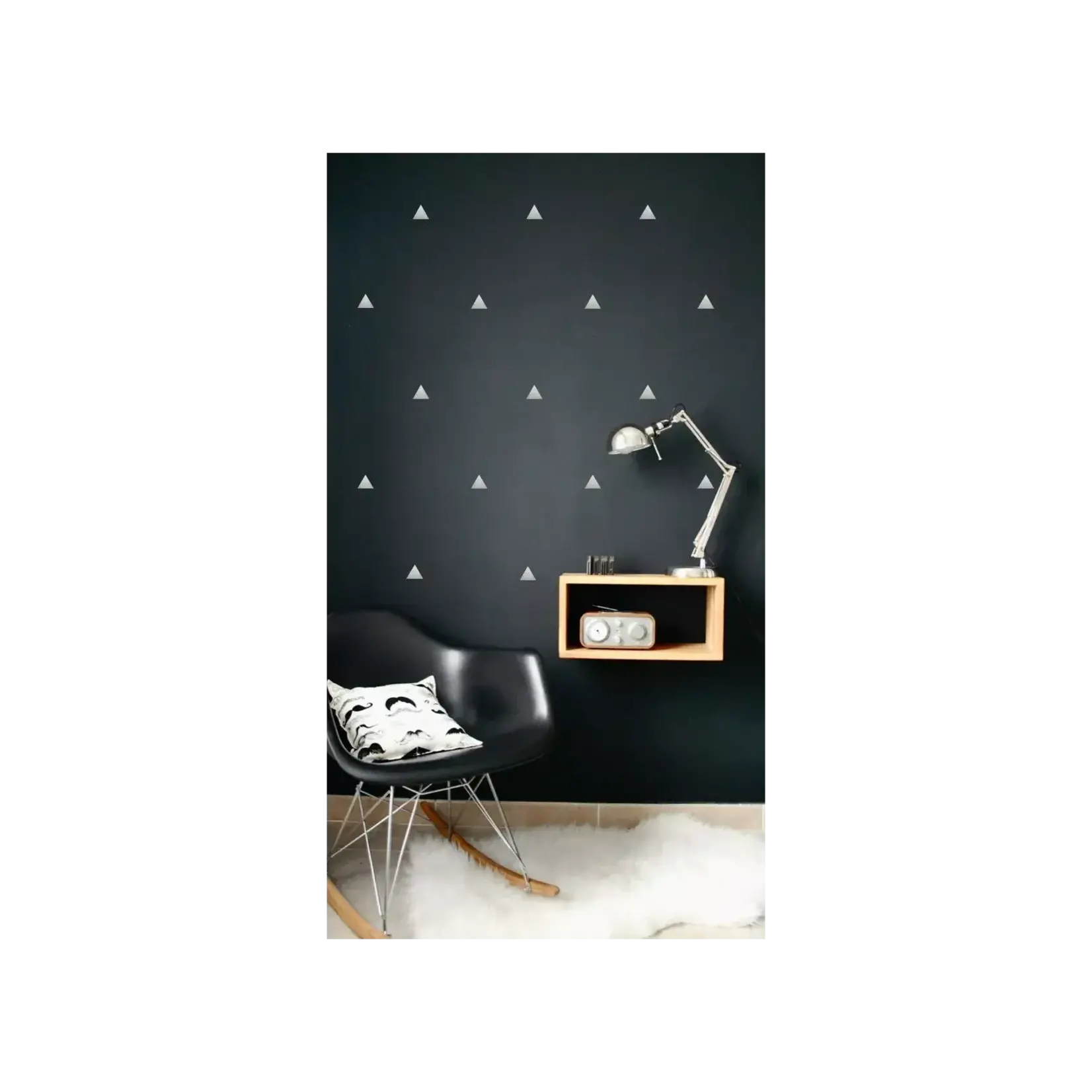 Pom le bonhomme Stickers Déco Repositionnables Triangles Argent