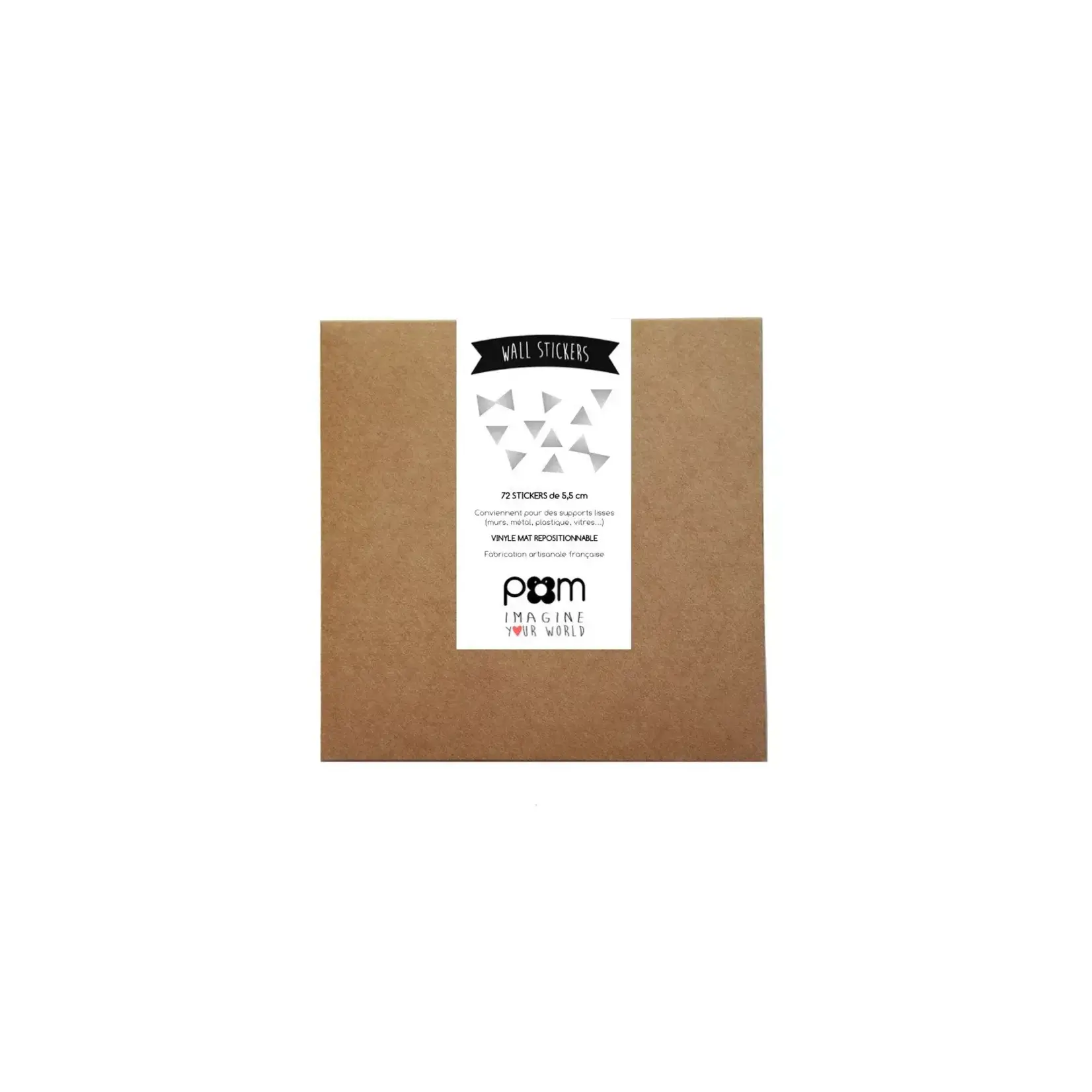 Pom le bonhomme Stickers Déco Repositionnables Triangles Argent