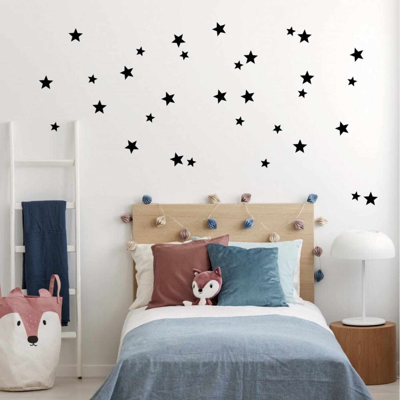 Pom le bonhomme Stickers Deco Repositionnables Etoiles Noires