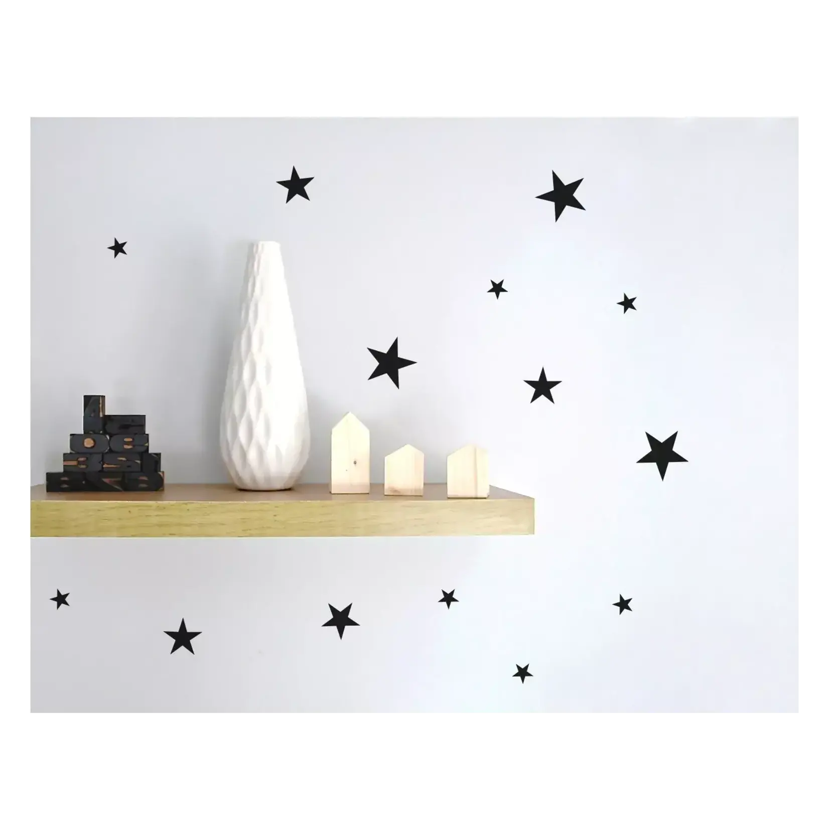 Pom le bonhomme Stickers Deco Repositionnables Etoiles Noires