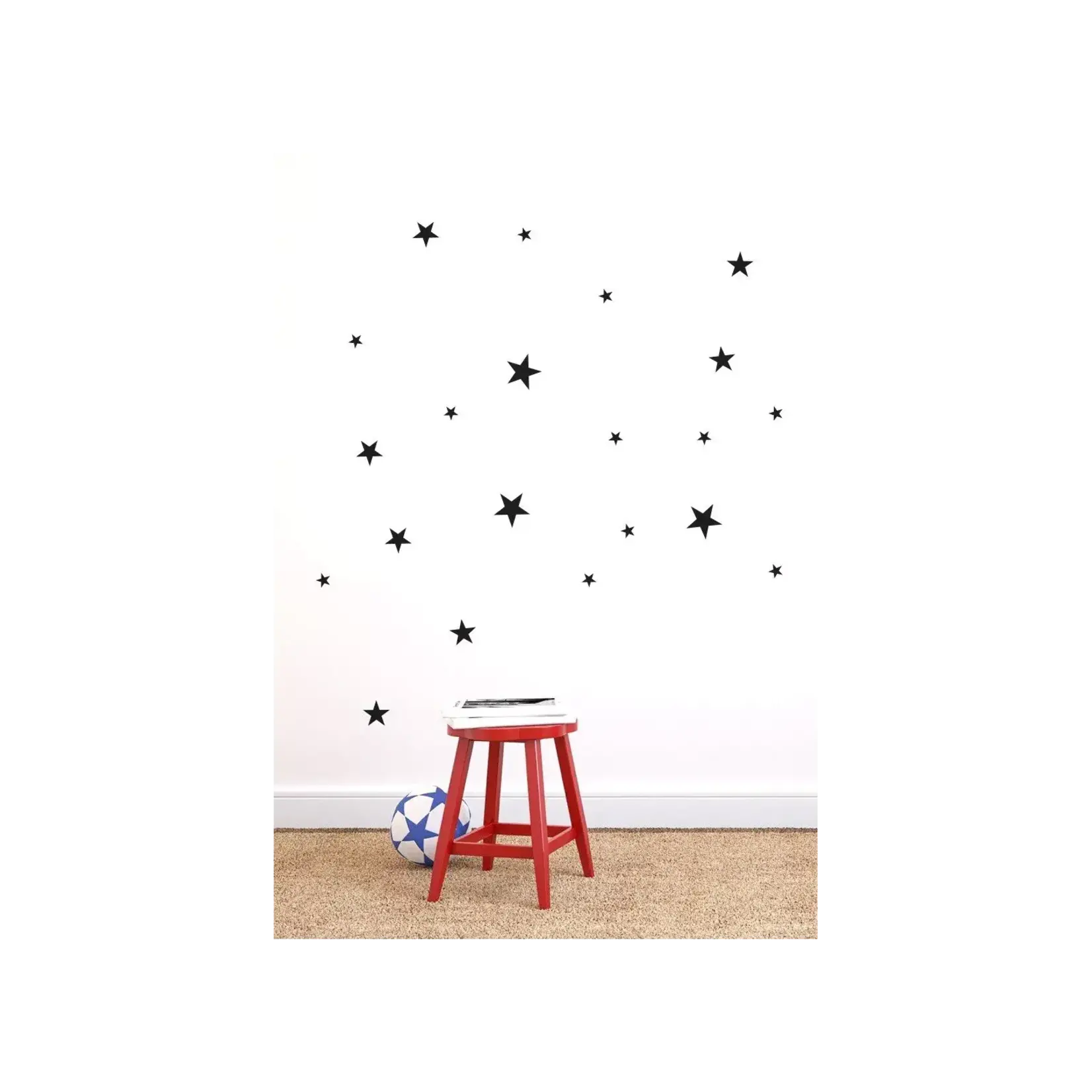 Pom le bonhomme Stickers Deco Repositionnables Etoiles Noires
