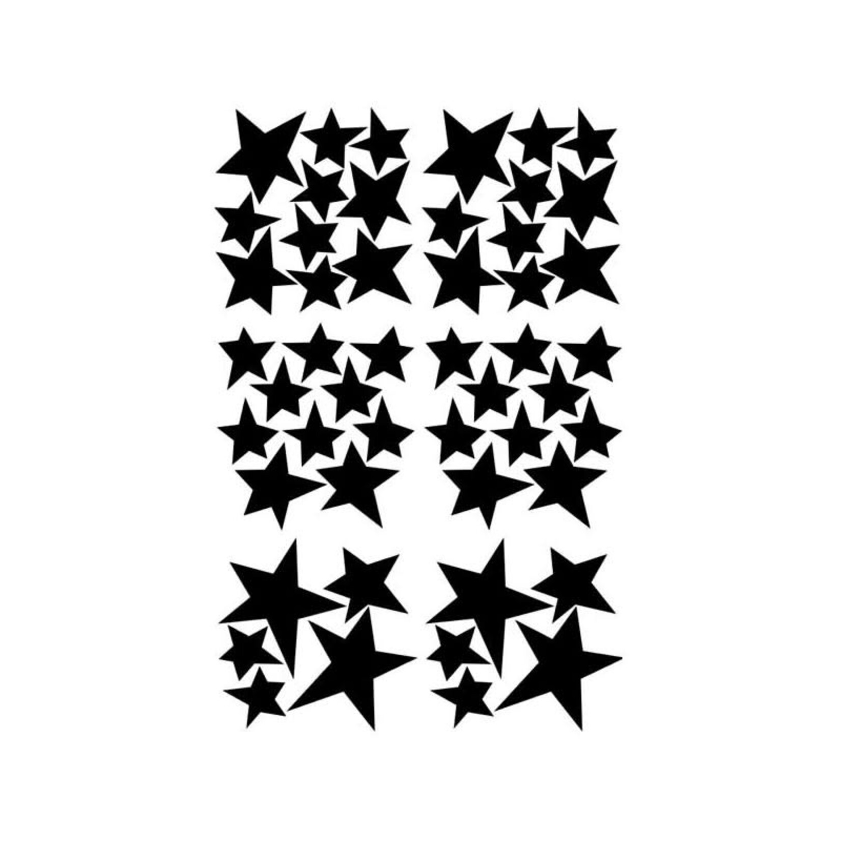 Pom le bonhomme Stickers Deco Repositionnables Etoiles Noires