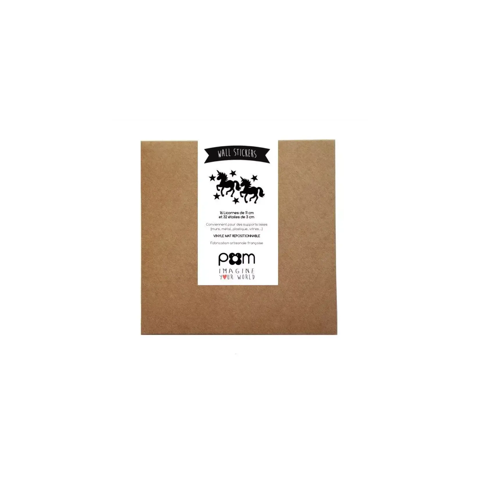 Pom le bonhomme Stickers Déco Repositionnables Licornes Noires