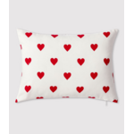 Petit Bateau Coussin Coeurs Rouges en Popeline Terkuit