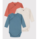 Petit Bateau Lot 3 Bodies Manches Longues Bébé  Coton Naissance 50CM