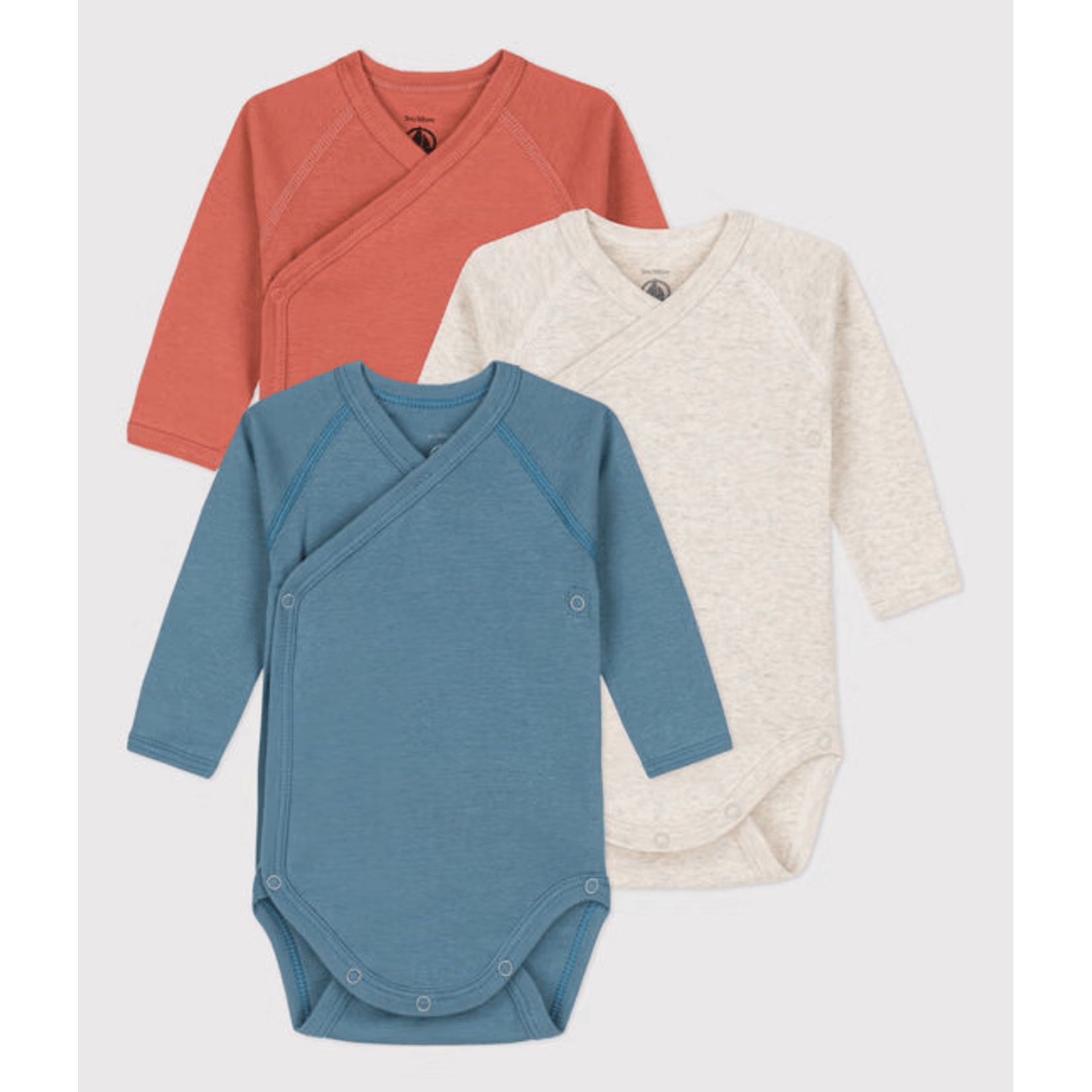 Petit Bateau Lot 3 Bodies Manches Longues Bébé  Coton Naissance 50CM