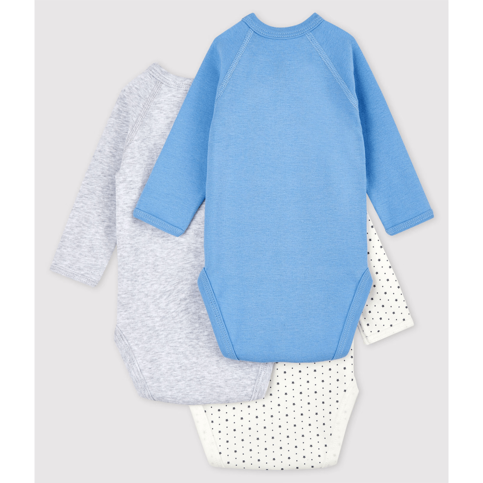 Petit Bateau Lot 3 Sf Bodies Manches Longues Fleurs Coton Bio Naissance 50CM