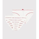 Petit Bateau Lot 2 Culottes Enfant Coeurs Rouges