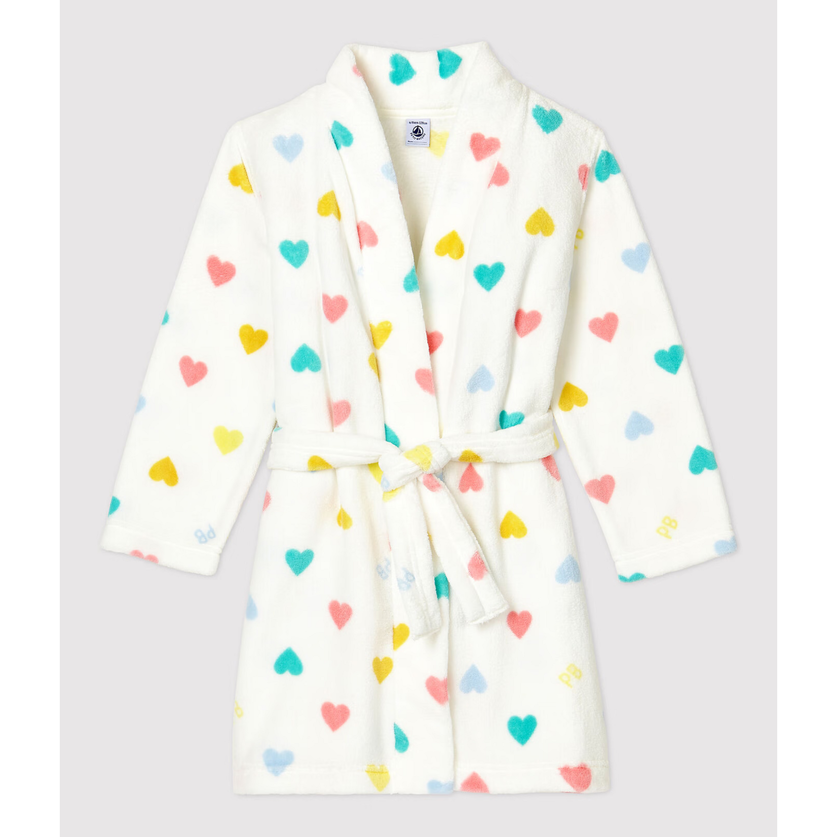 Petit Bateau Robe de Chambre Cœurs Multicolores Fille Polaire 6-8A