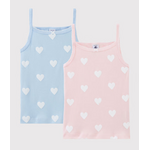 Petit Bateau Sf Chemises à Bretelles Coeur Fille Coton Bio 12A