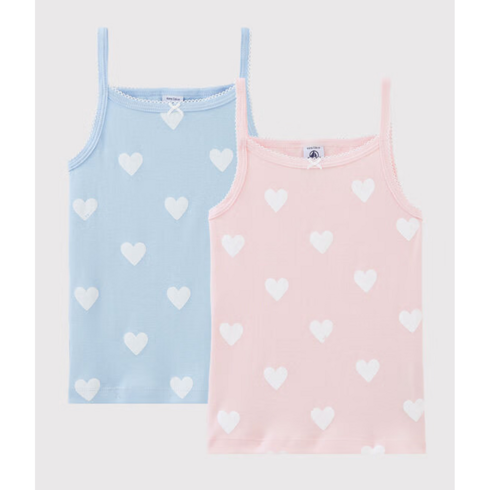Petit Bateau Sf Chemises à Bretelles Coeur Fille Coton Bio 12A