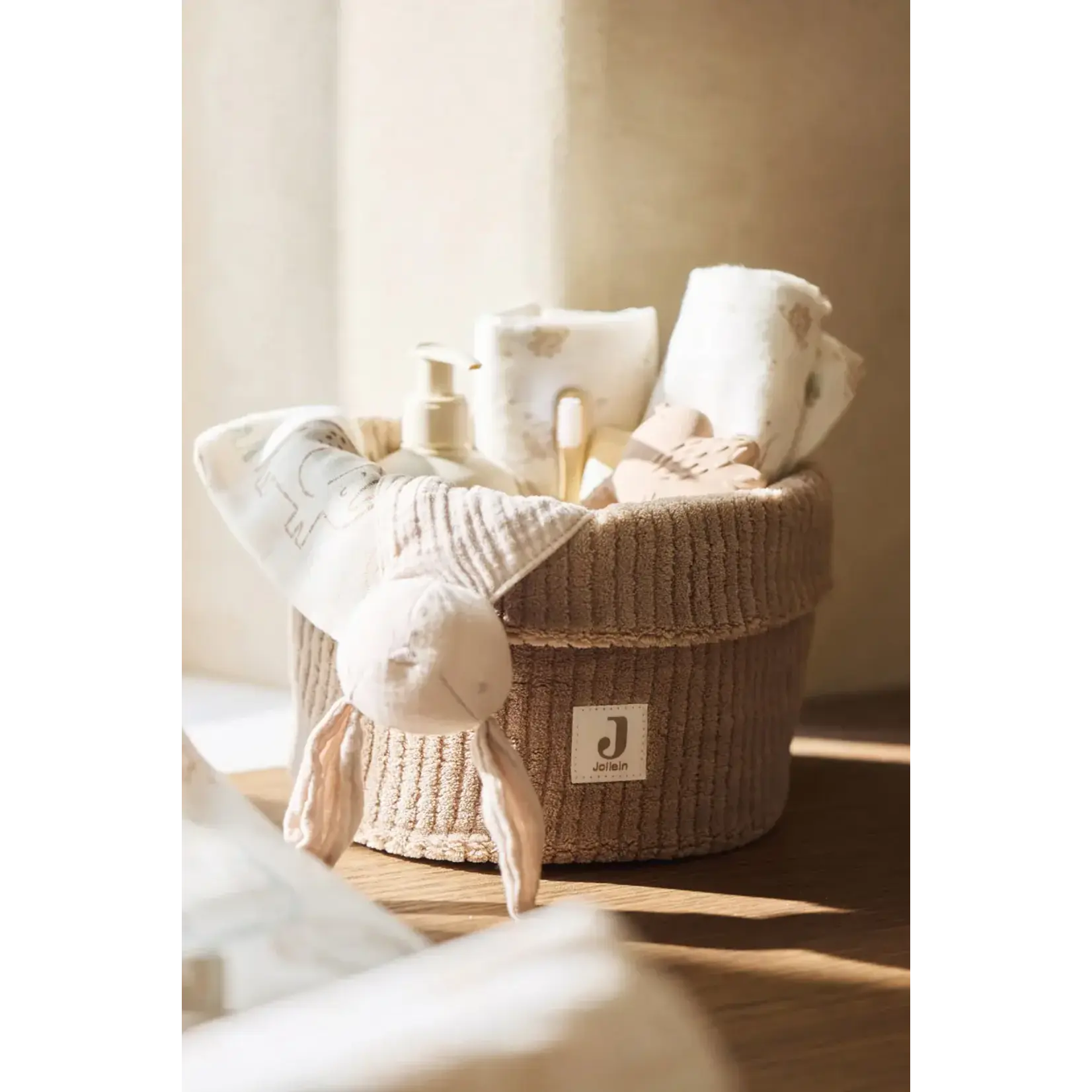 Jollein Panier de soins Cloudy Rib - Milky Coffee
