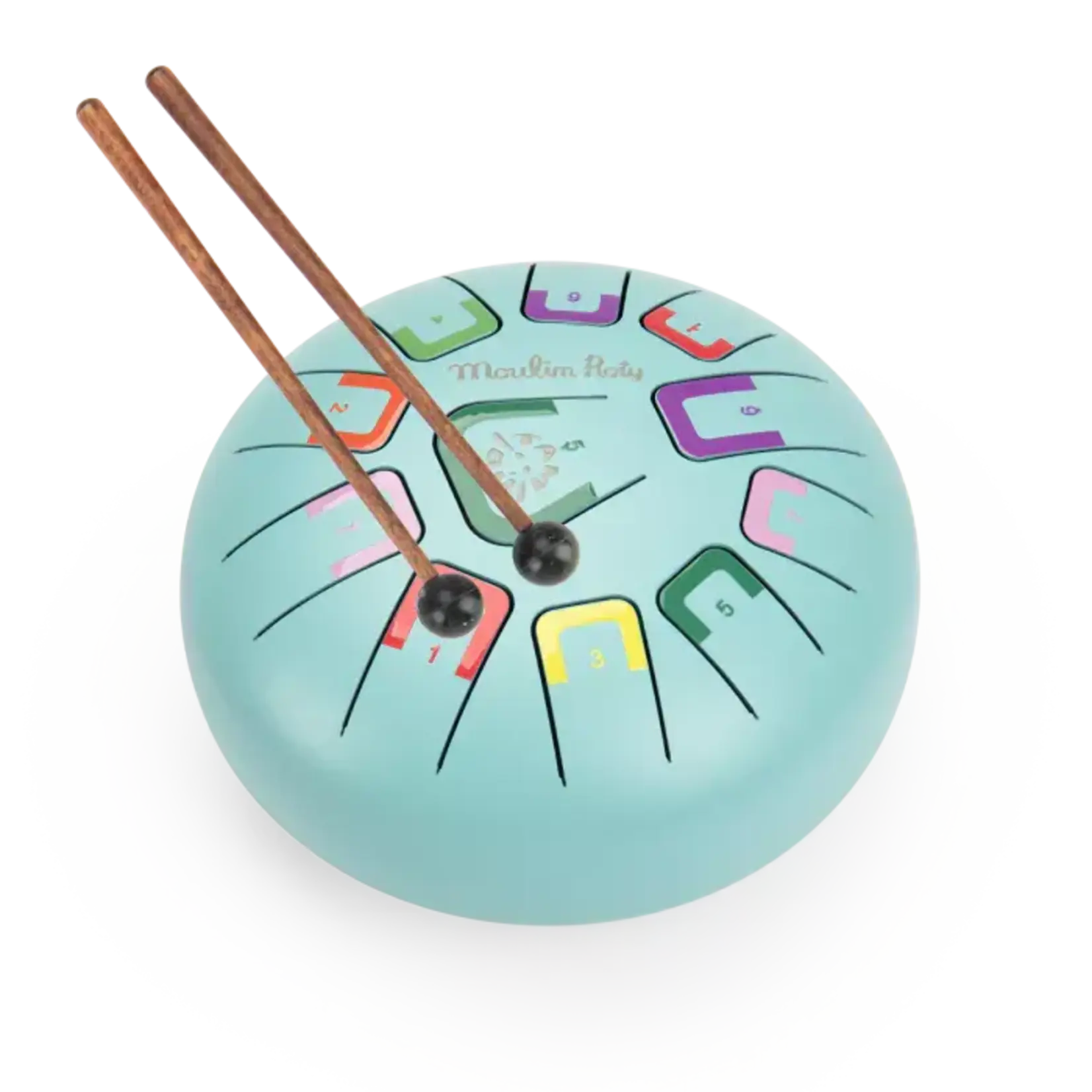 Moulin Roty Tambour à Languettes Bleu Clair Puce et Pilou - Dès 3A