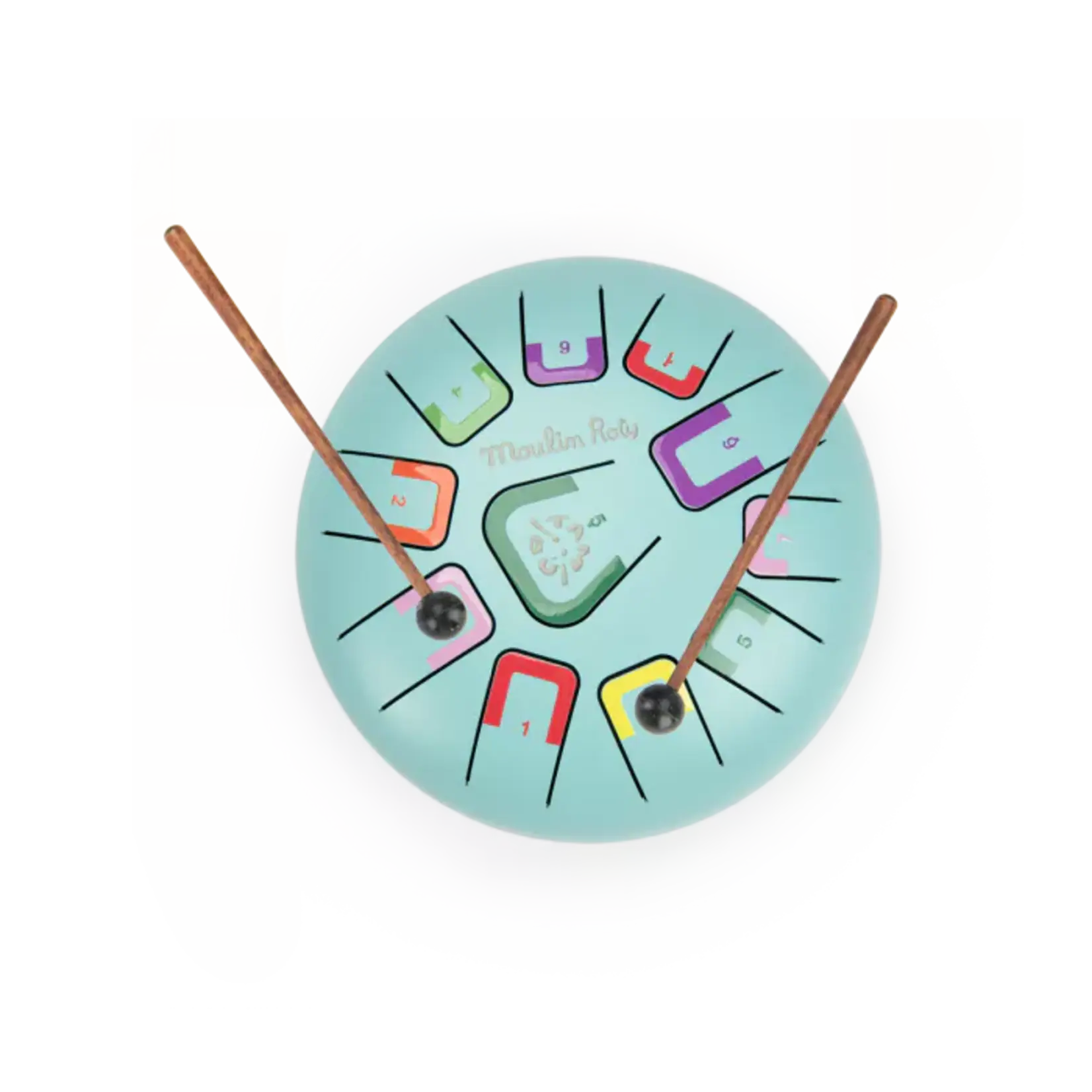 Moulin Roty Tambour à Languettes Bleu Clair Puce et Pilou - Dès 3A