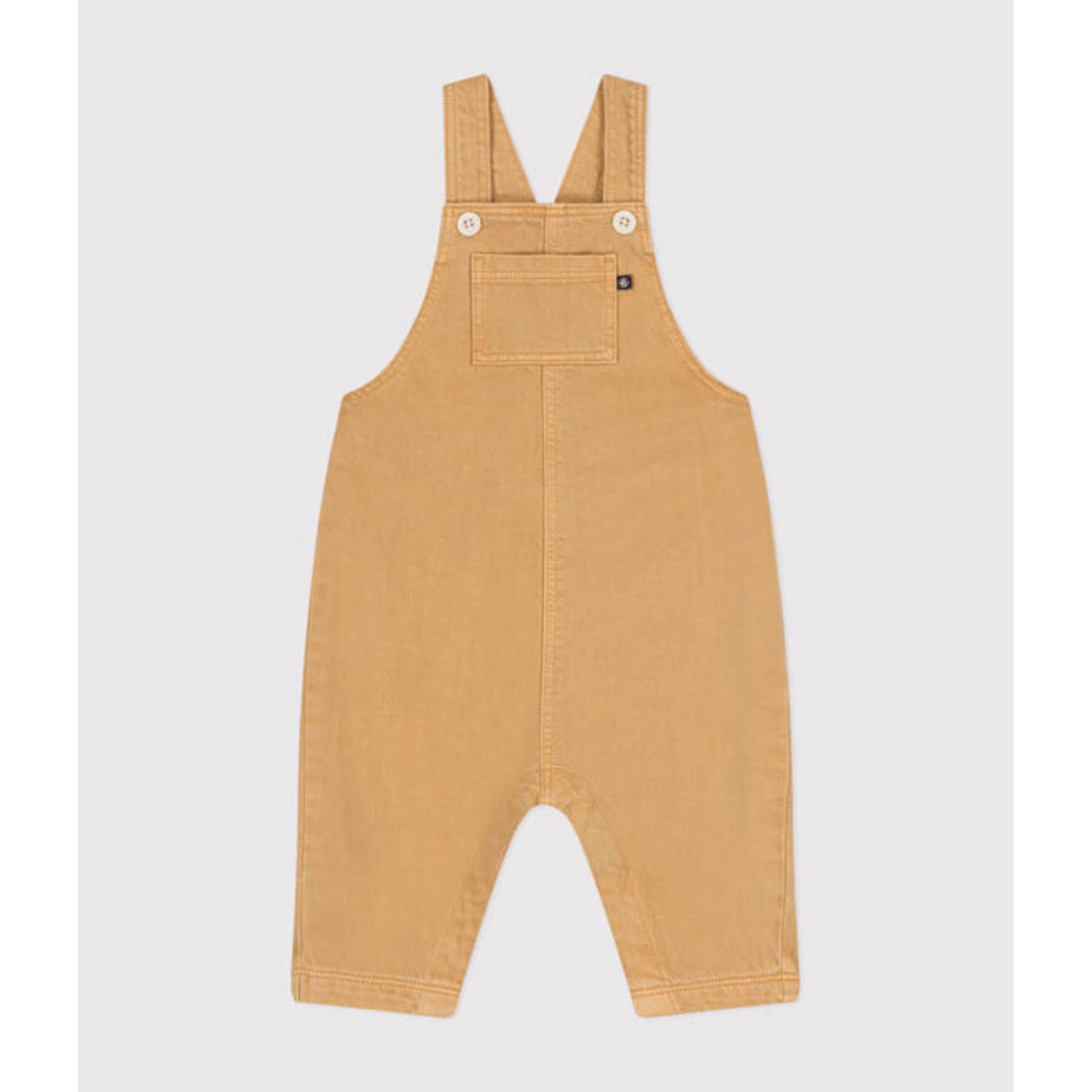Petit Bateau Salopette Longue Bébé Denim Couleur Moutarde 36M