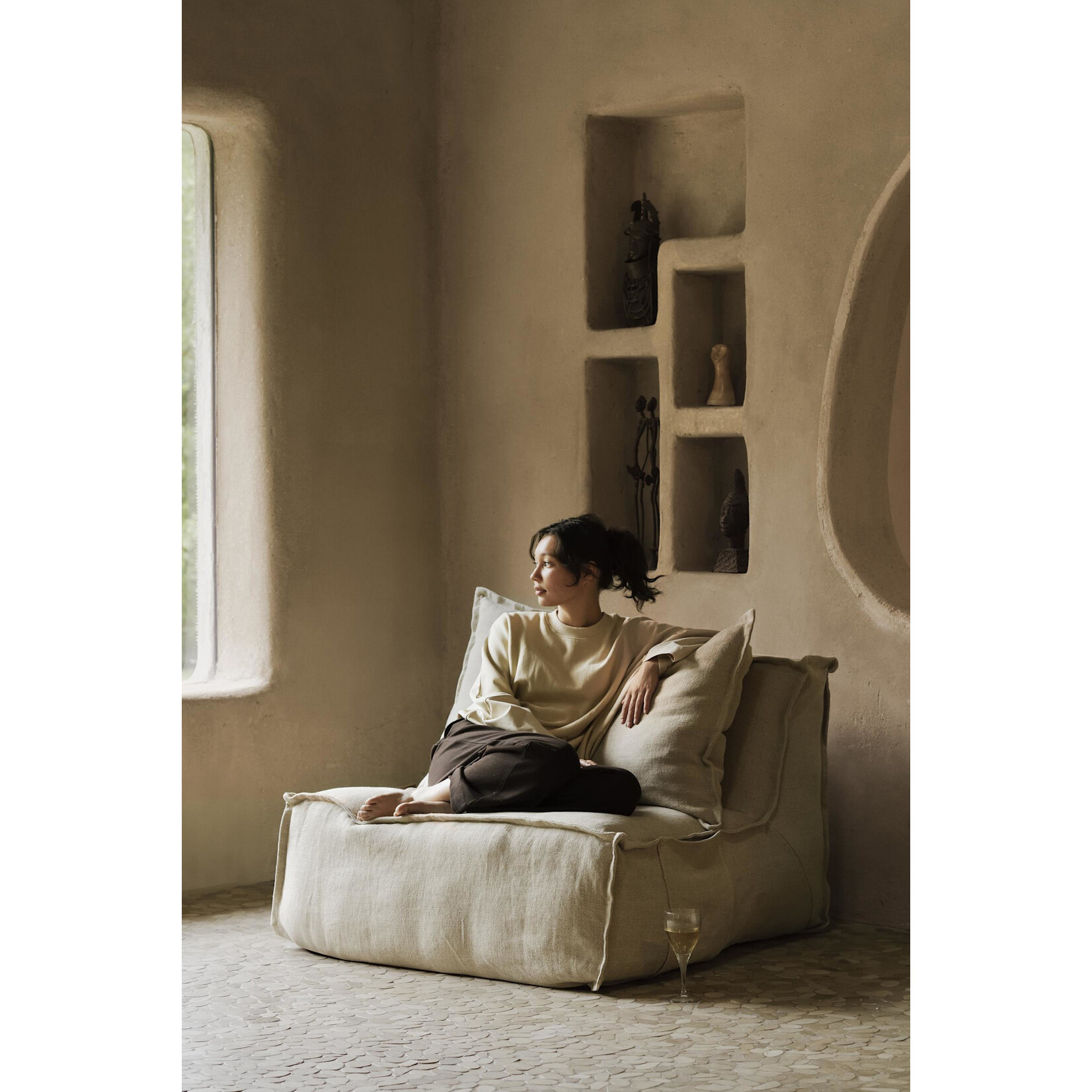 Quax Fauteuil Linen Lounger Beige