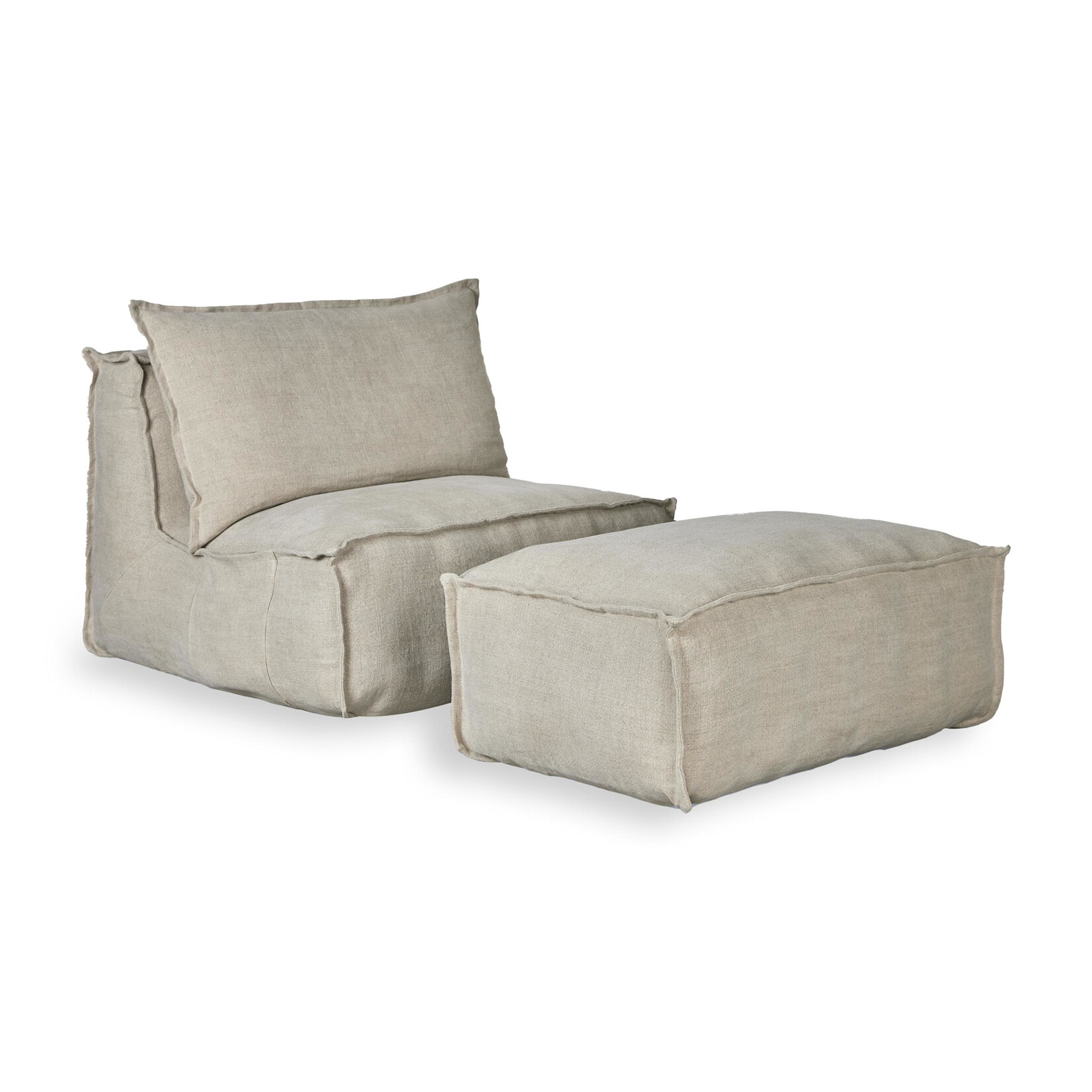Quax Pouf Ottoman pour Fauteuil Linen Lounger Beige