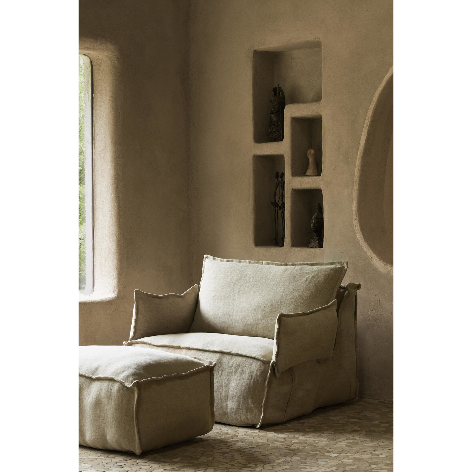 Quax Accoudoirs pour Fauteuil Linen Lounger Beige