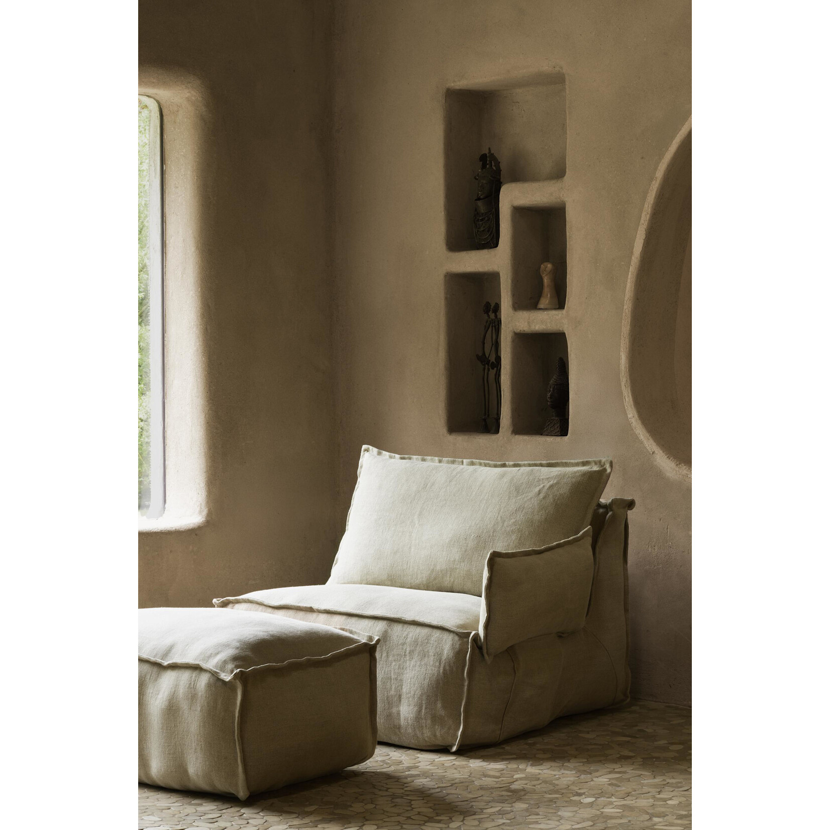 Quax Accoudoirs pour Fauteuil Linen Lounger Beige