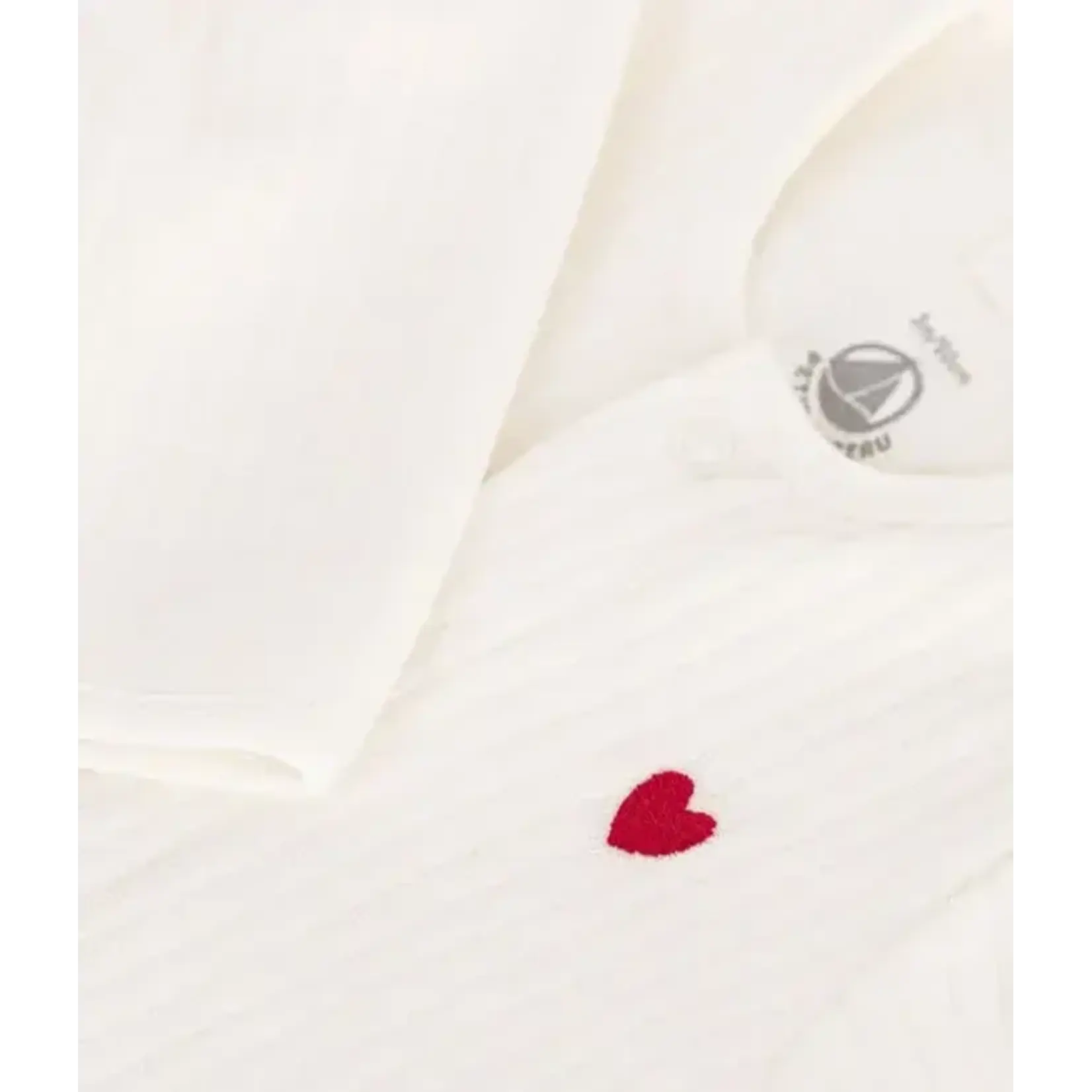 Petit Bateau Dors Bien Unisexe Bébé Hiver Velours Blanc Coeur Rouge N46