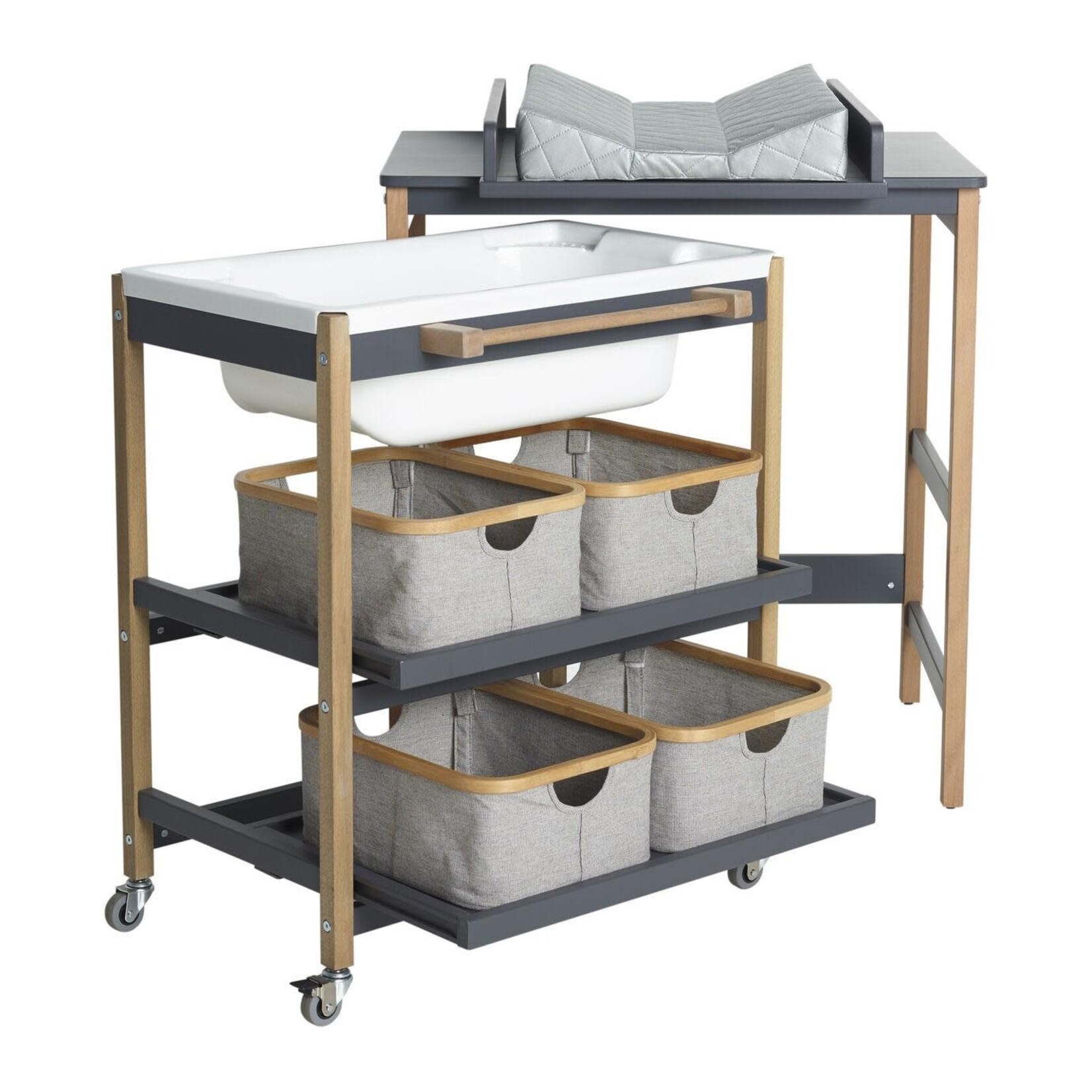 Quax Meuble Table à Langer + Bain Smart Moonshadow Naturel