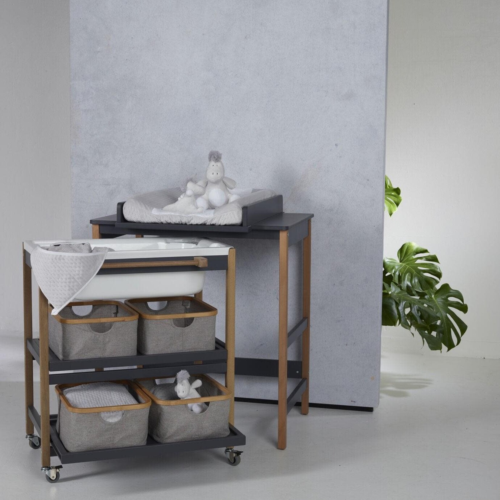 Quax Meuble Table à Langer + Bain Smart Moonshadow Naturel